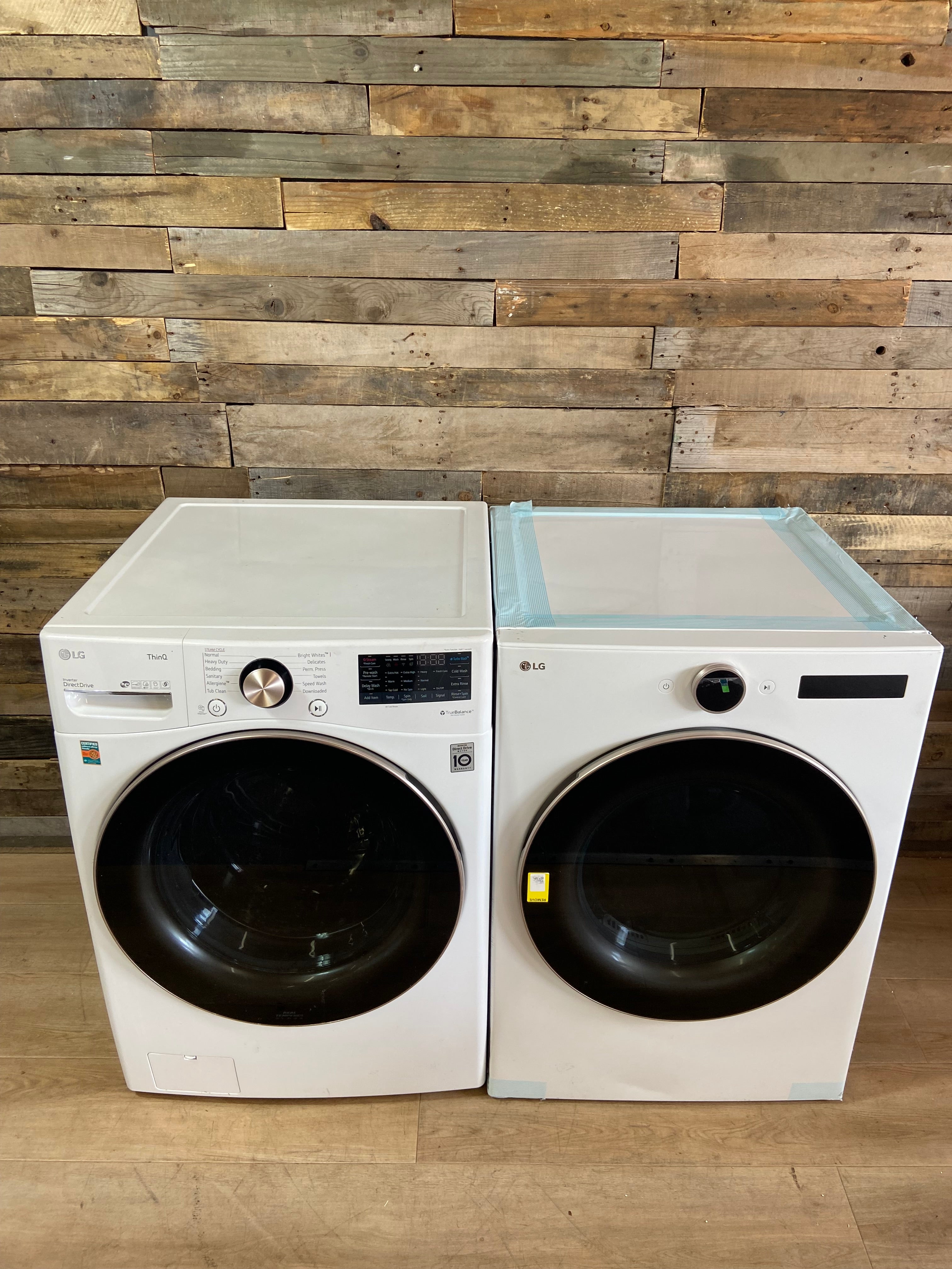 LG White and Rose Gold Front Load Set