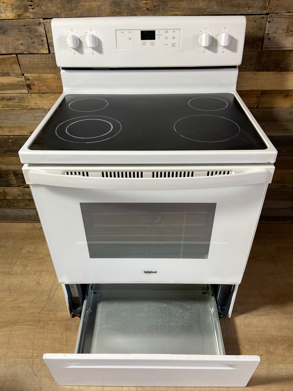 Whirlpool White Glass Top Range