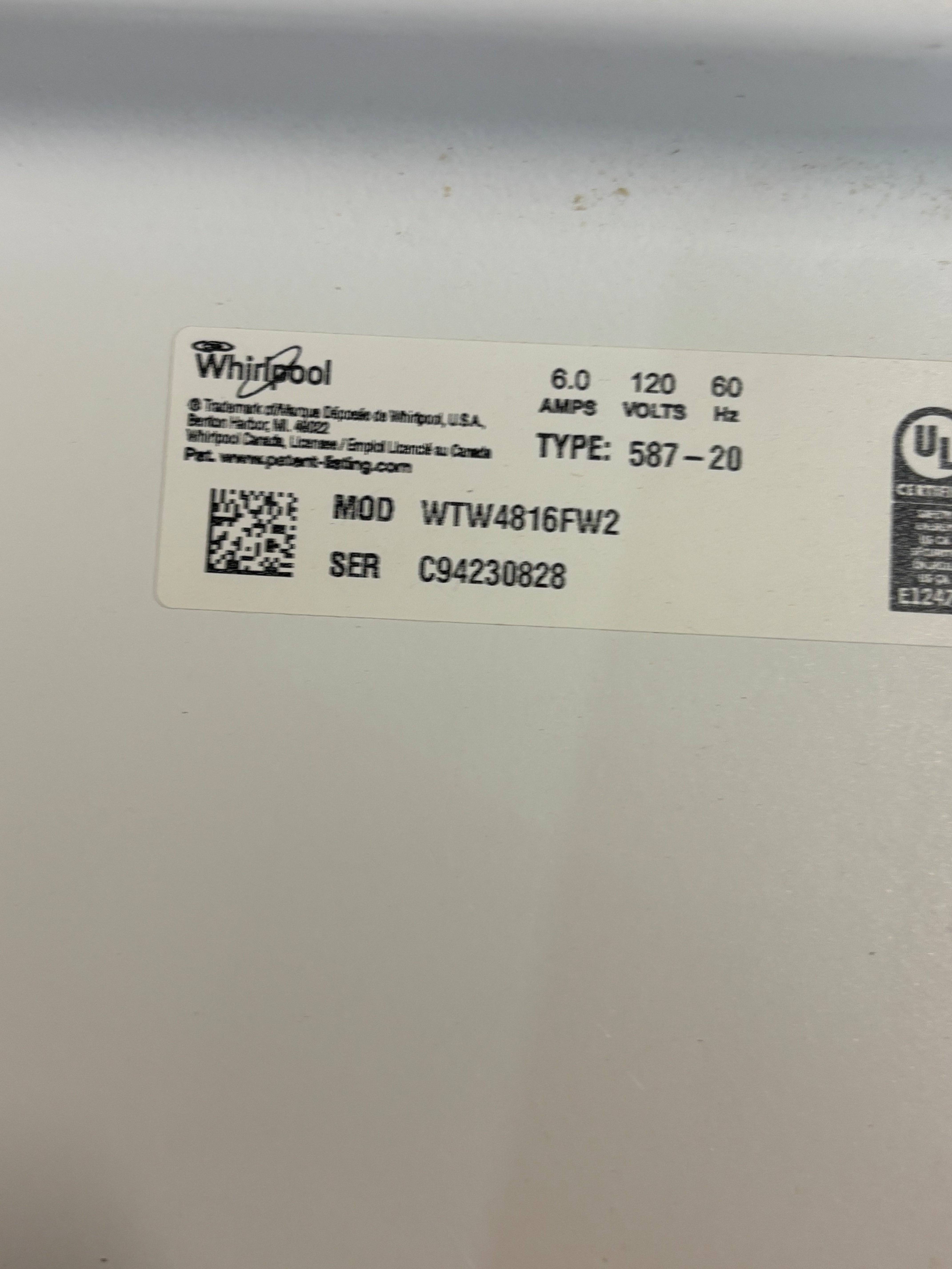 Whirlpool Grey Face Top Load Set With Steam Dryer