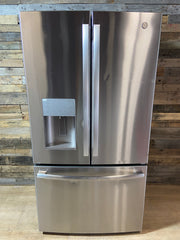 GE Counter-Depth 20.6-cu ft 3 -Door 36-in Wide French Door Refrigerator with Ice Maker