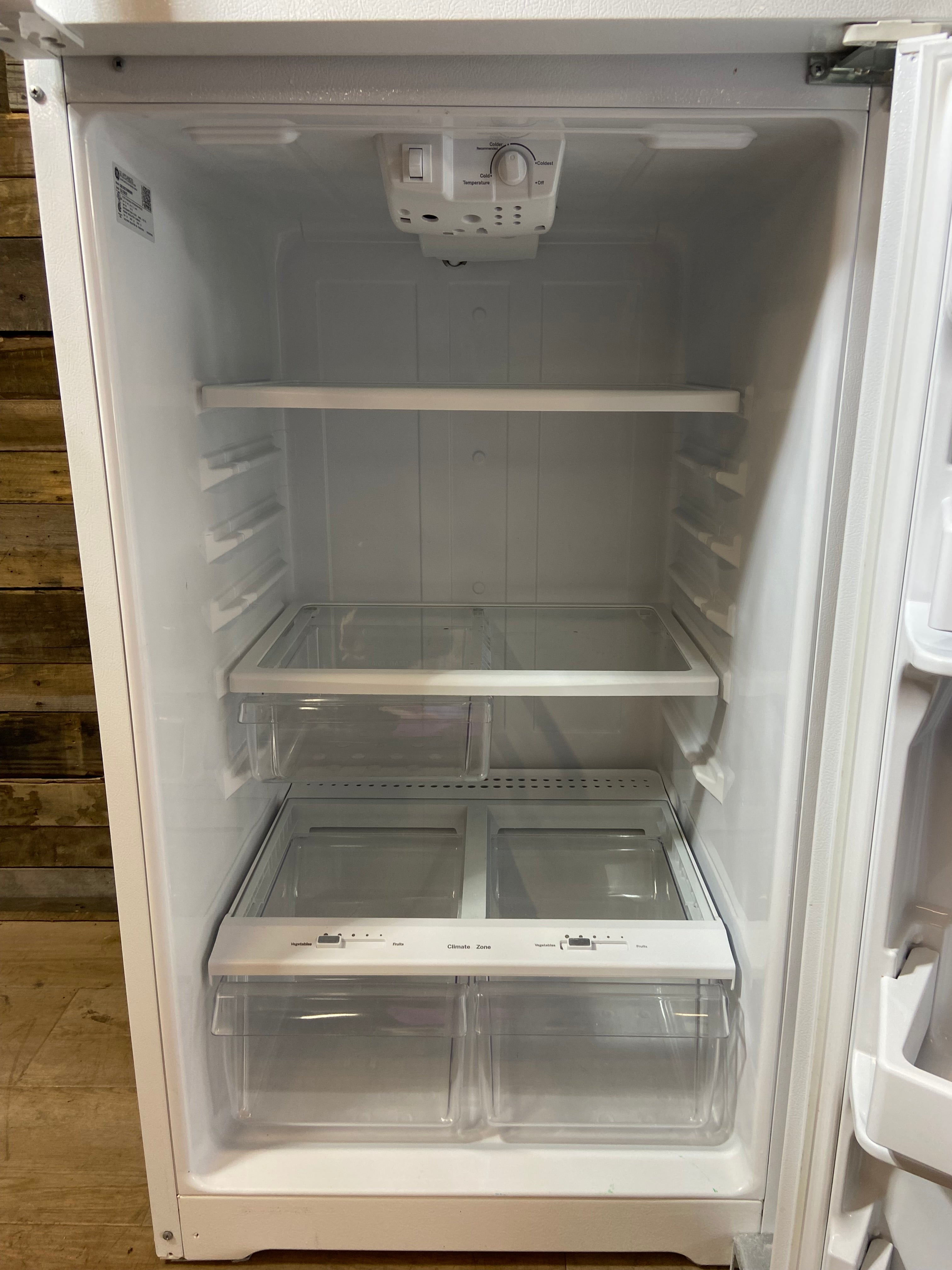 GE White Top Bottom Refrigerator