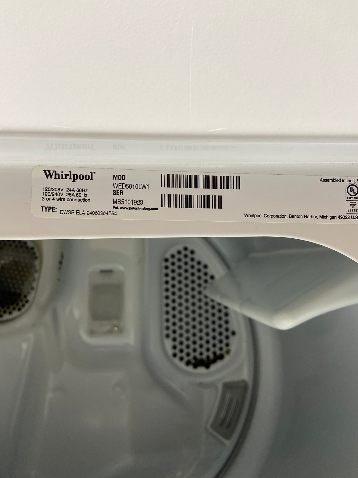 Whirlpool Black Panel Digital Dryer
