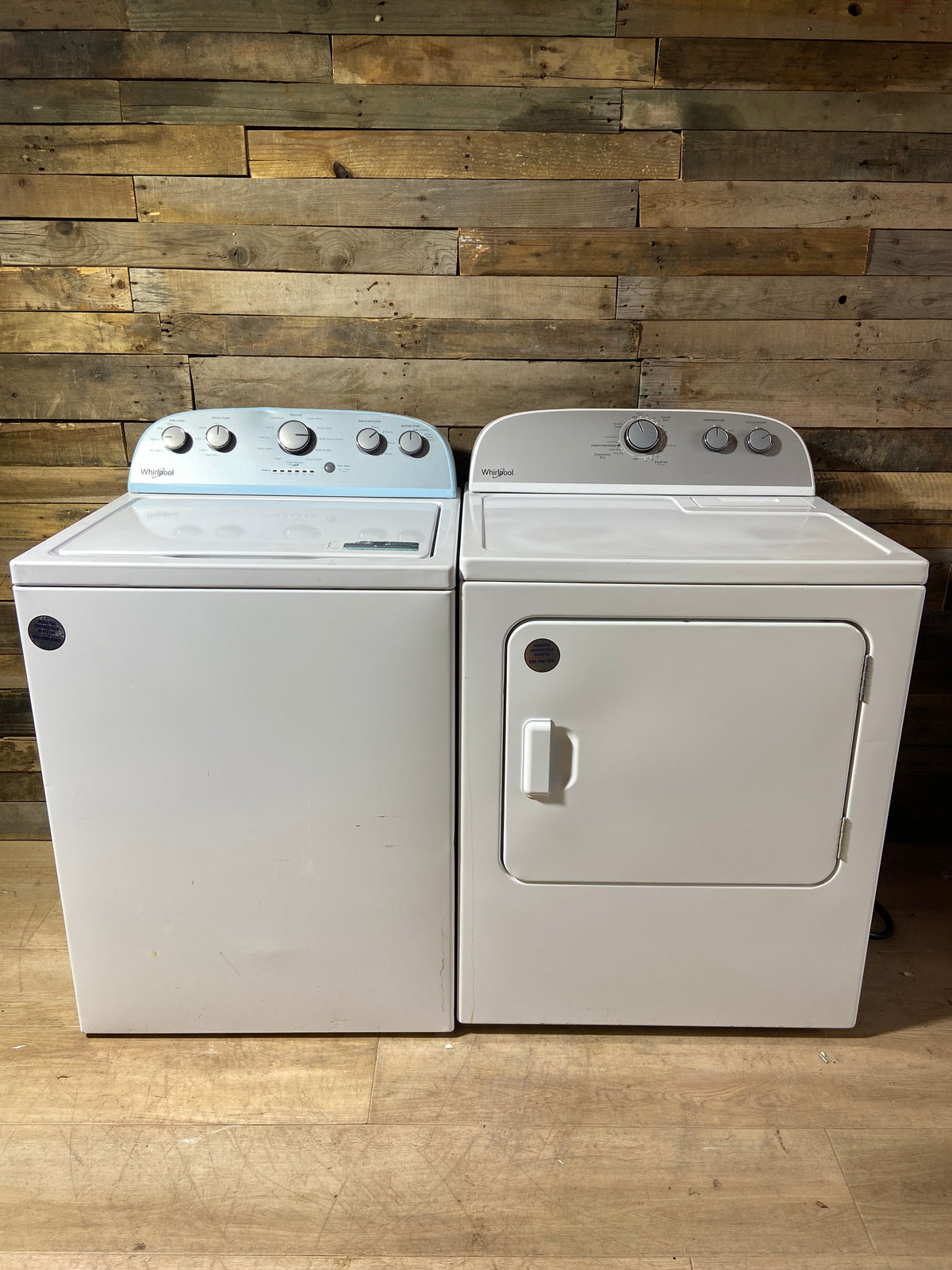 Whirlpool Top Load Grey Panel Washer & Dryer Set