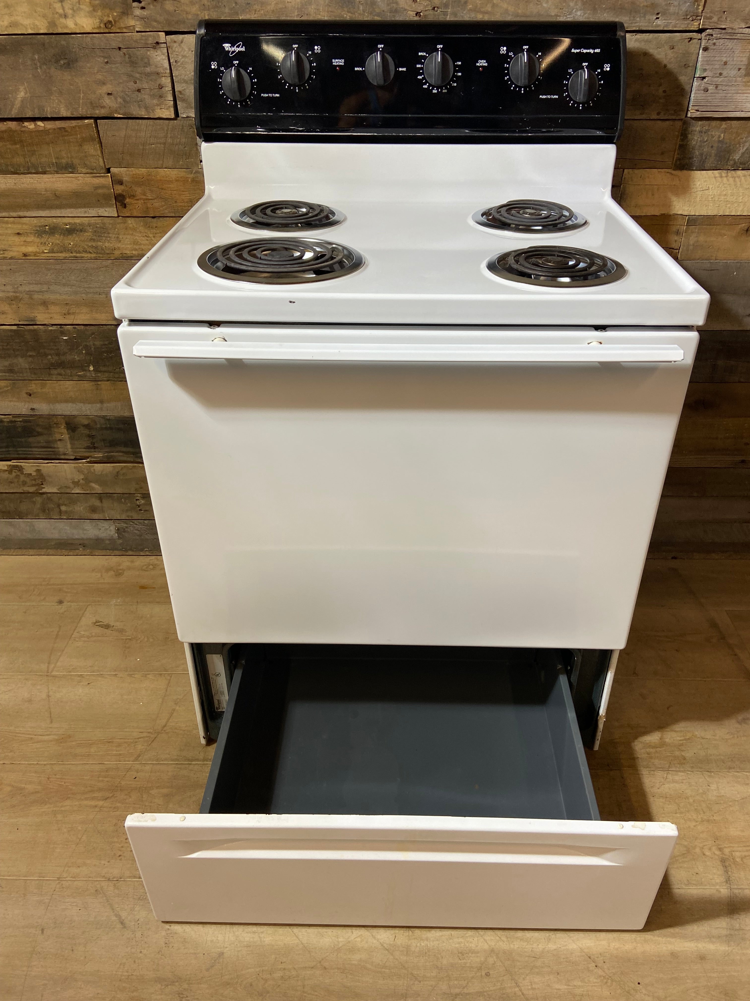 Whirlpool White 4 Burner Coil Top Range