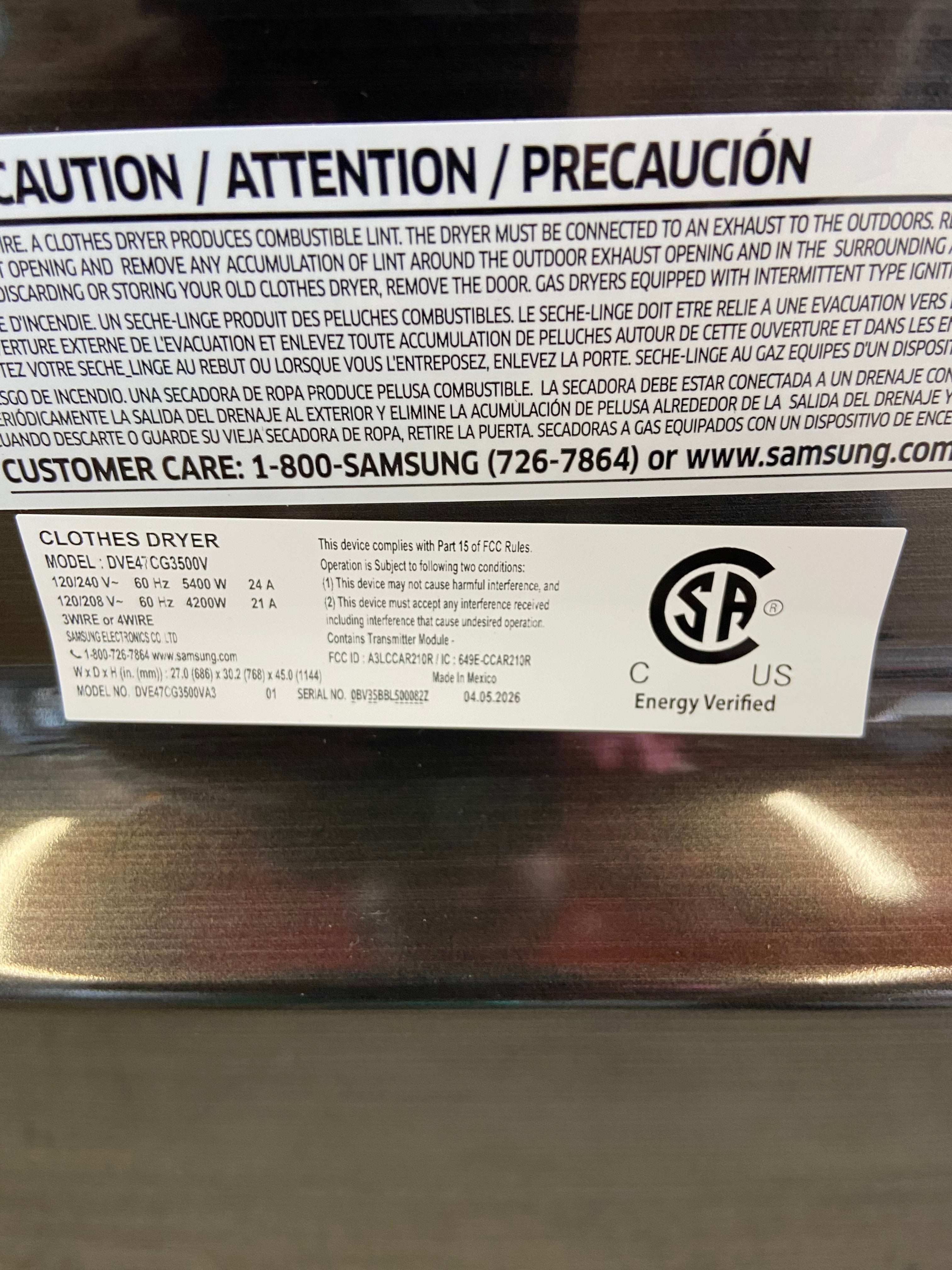 Samsung 4.7 Cu. Ft. Brushed Black Impeller Top Load Set