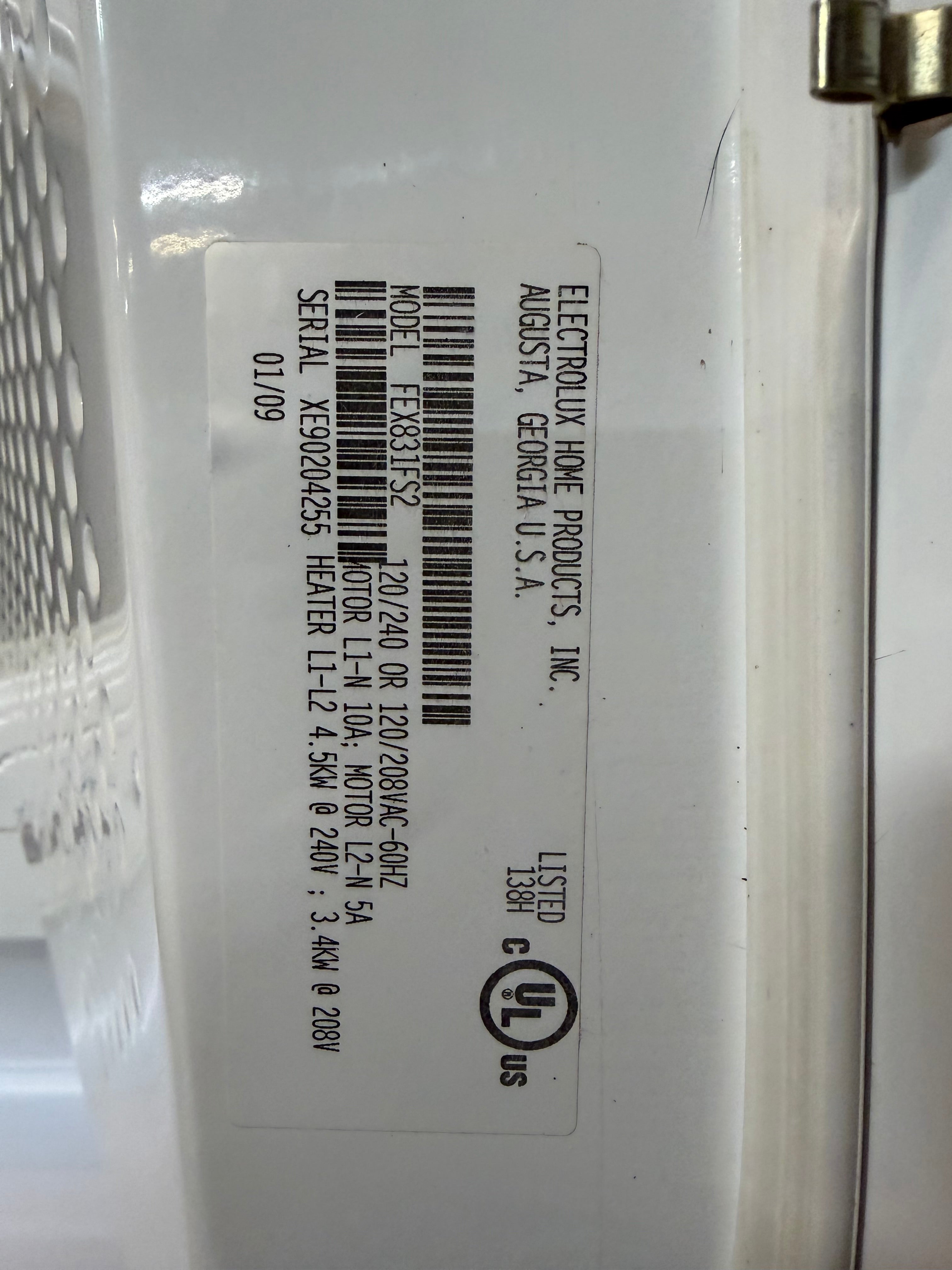 Frigidaire 27in 240v Stackable