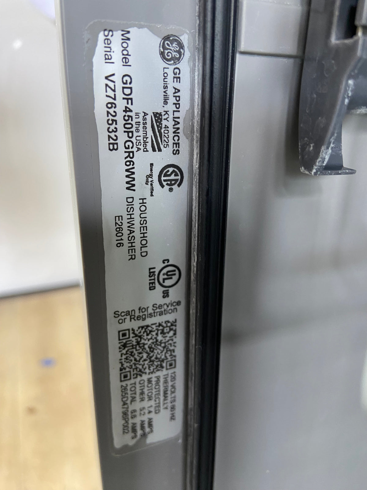 White GE Dishwasher