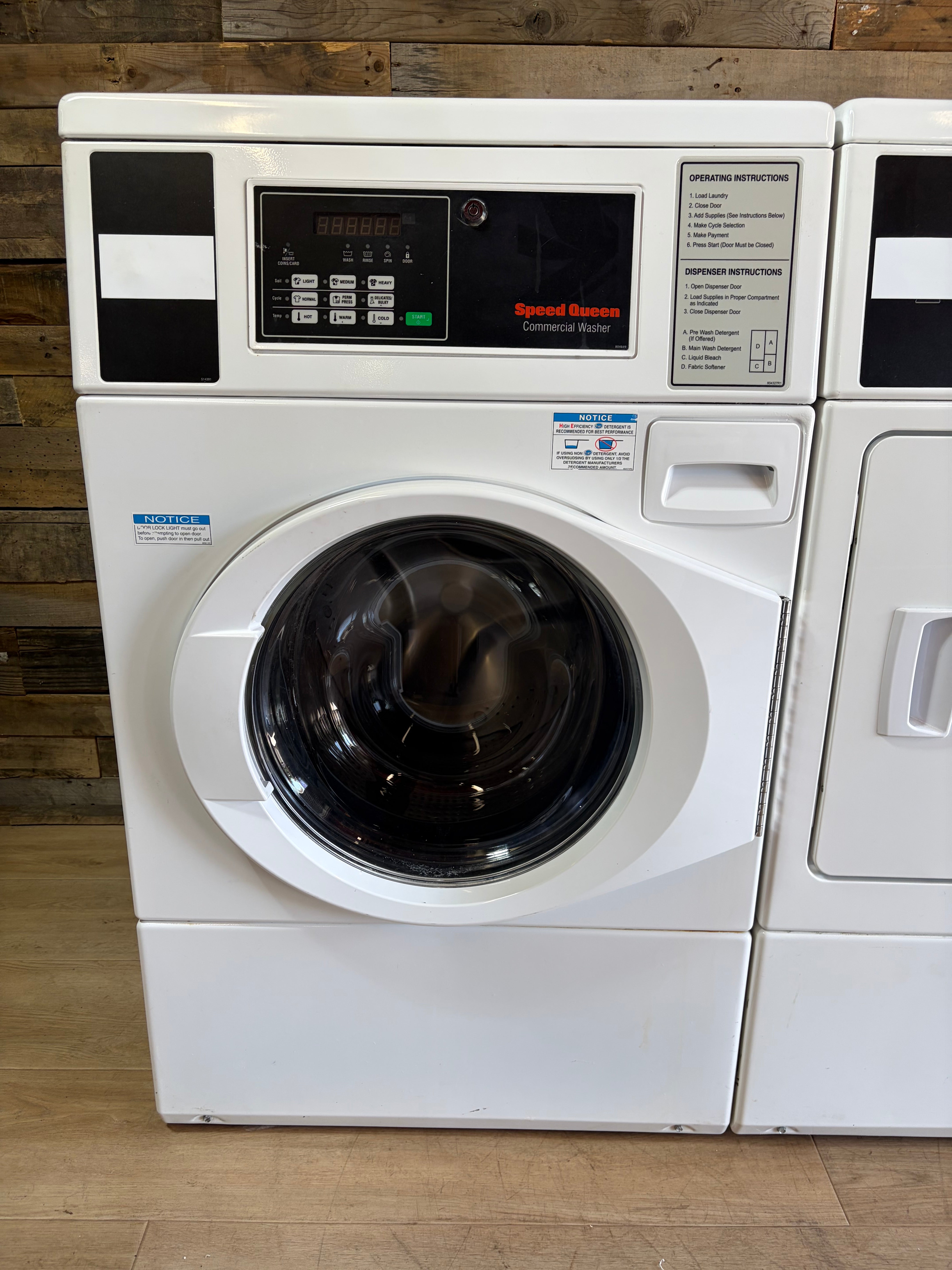 SpeedQueen Commercial Front Load Washer Dryer Set
