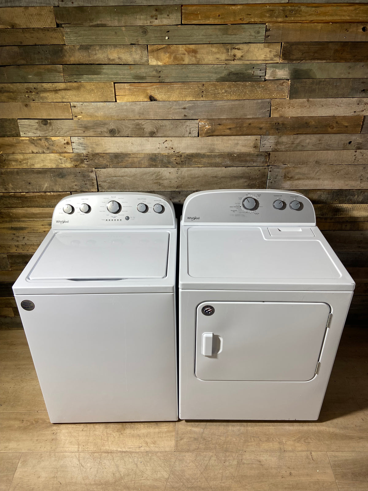 Whirlpool Top Load Grey Panel Washer & Dryer Set