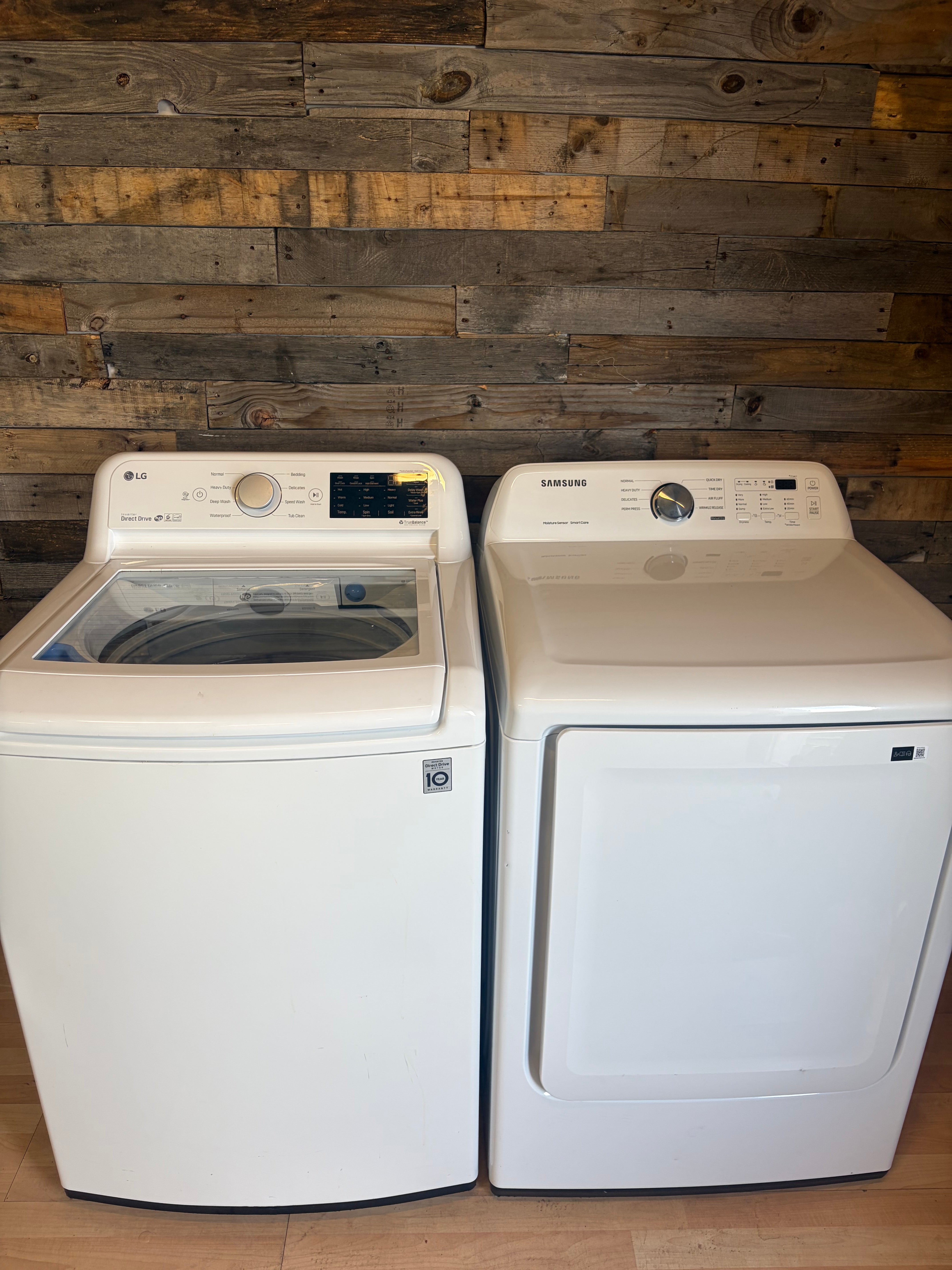 LG Samsung White Top Load Set