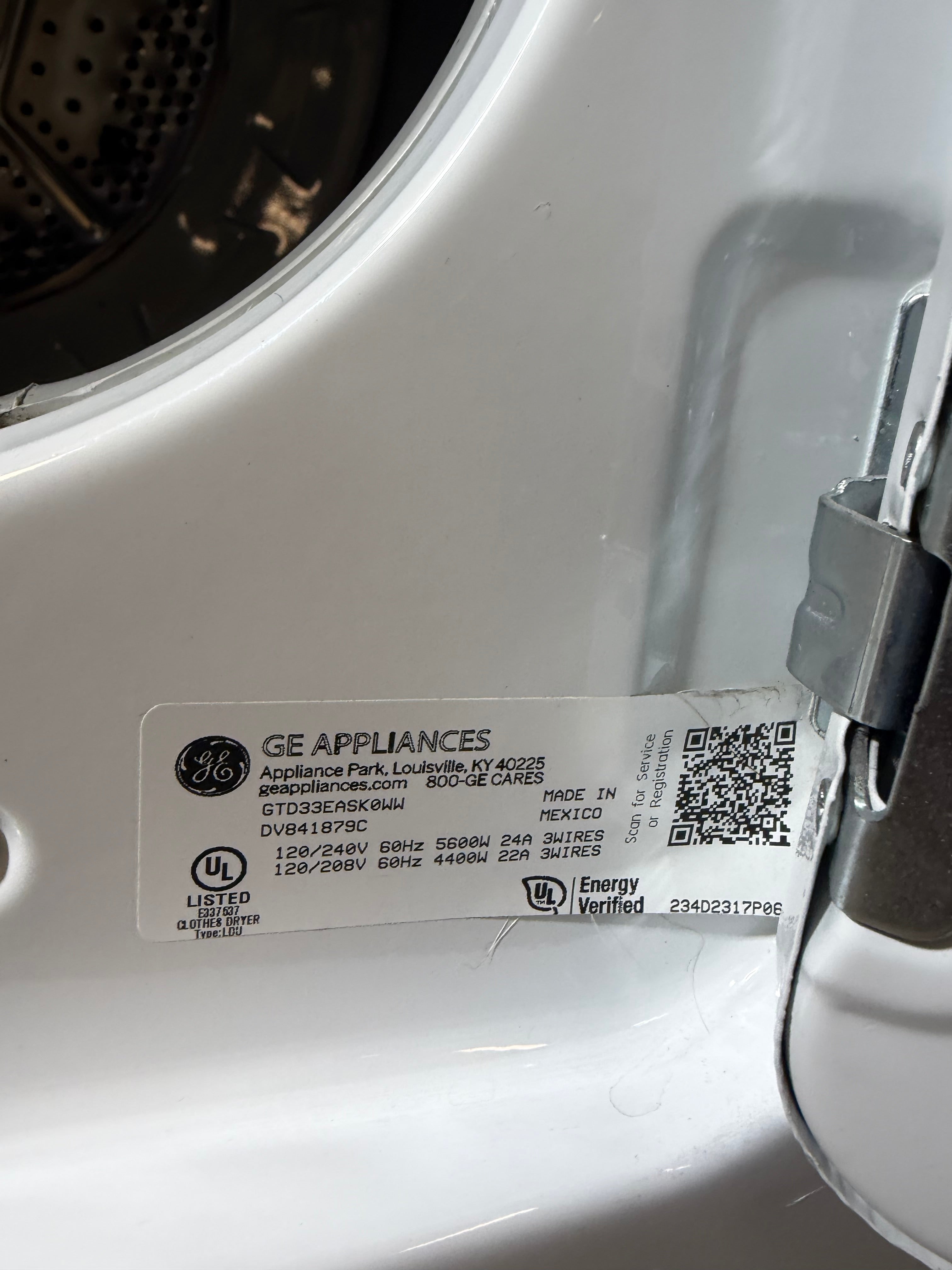White GE Top Load Set With Agitator