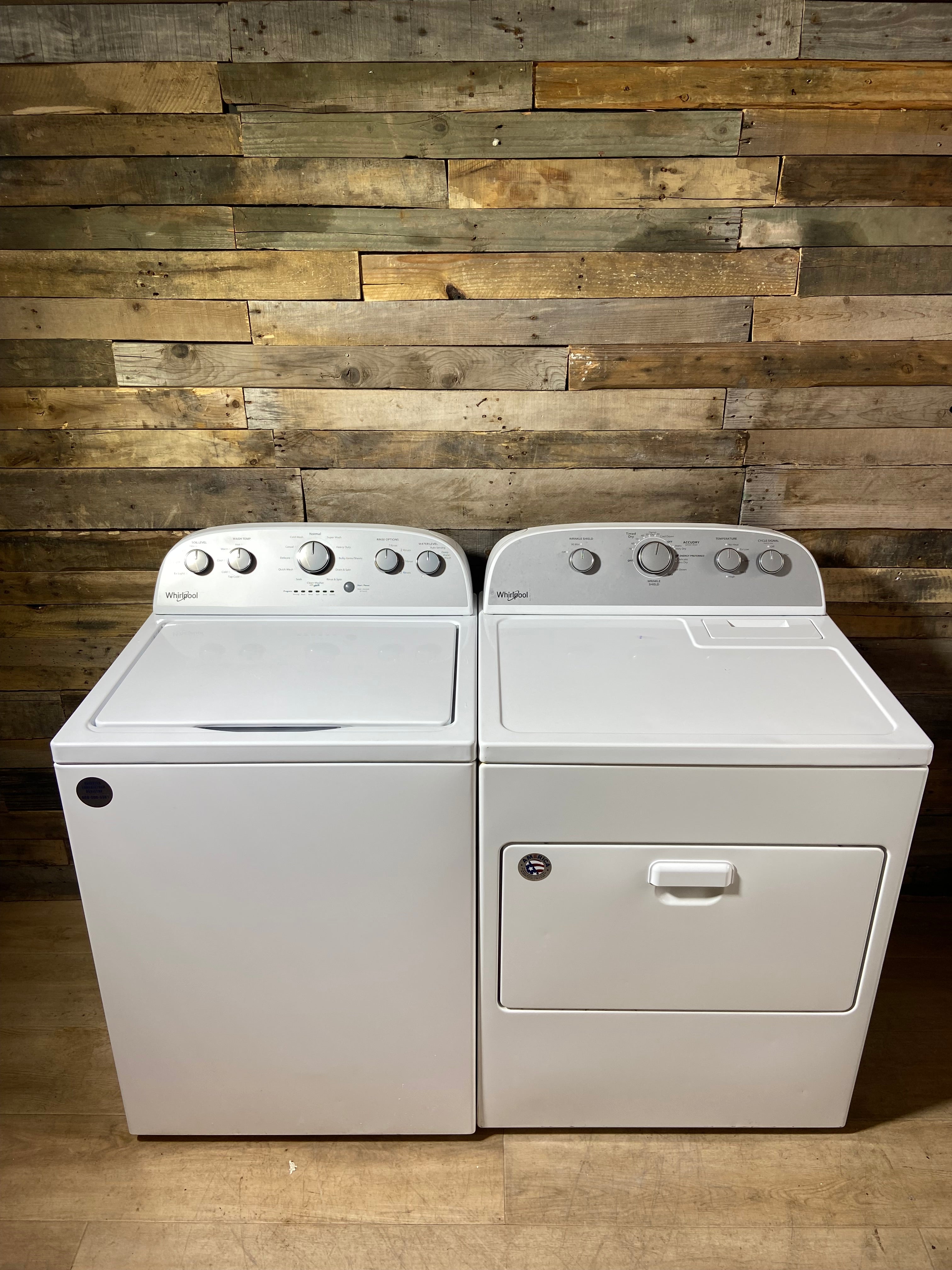 Whirlpool Top Load Grey Face Washer & Dryer Set