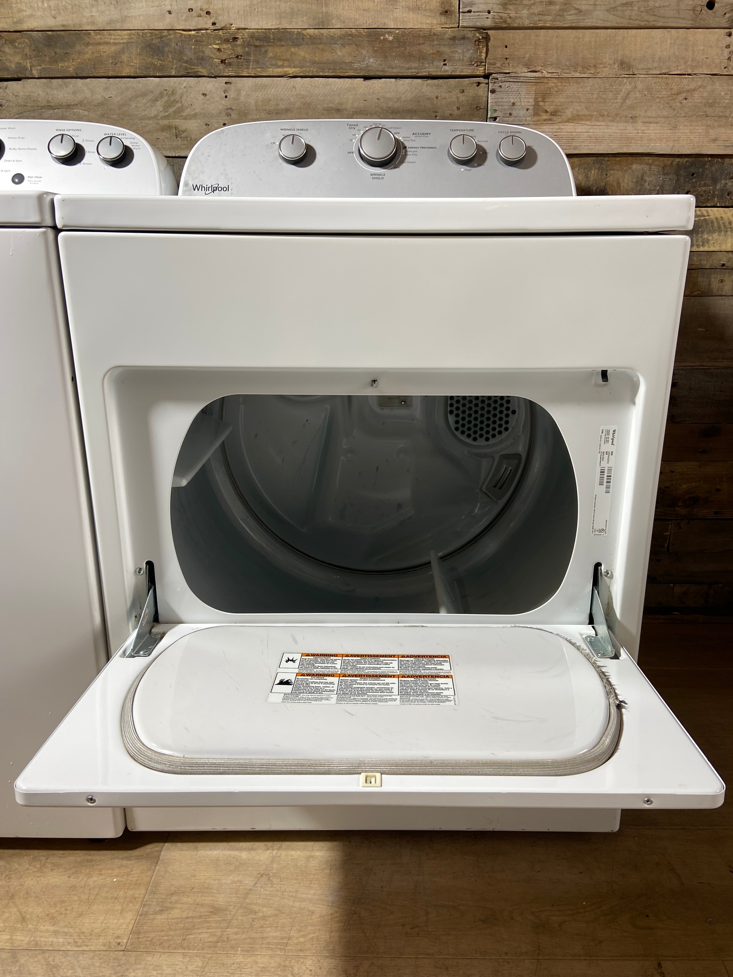 Whirlpool Top Load Grey Face Washer & Dryer Set