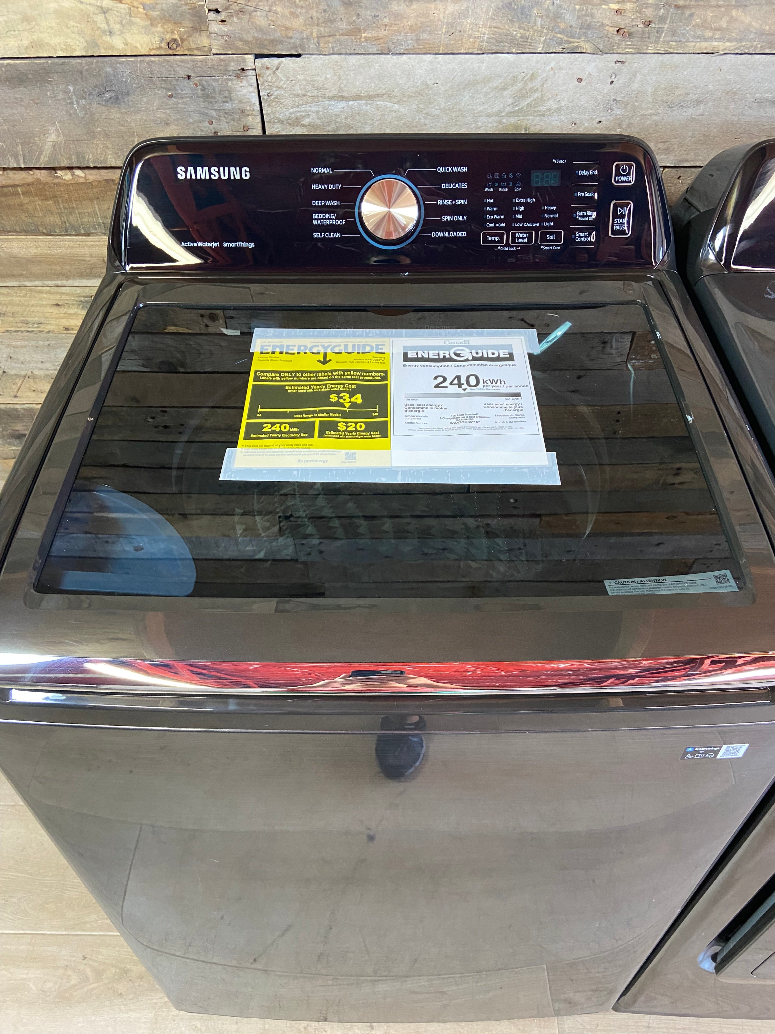 Samsung 4.7 Cu. Ft. Brushed Black Impeller Top Load Set