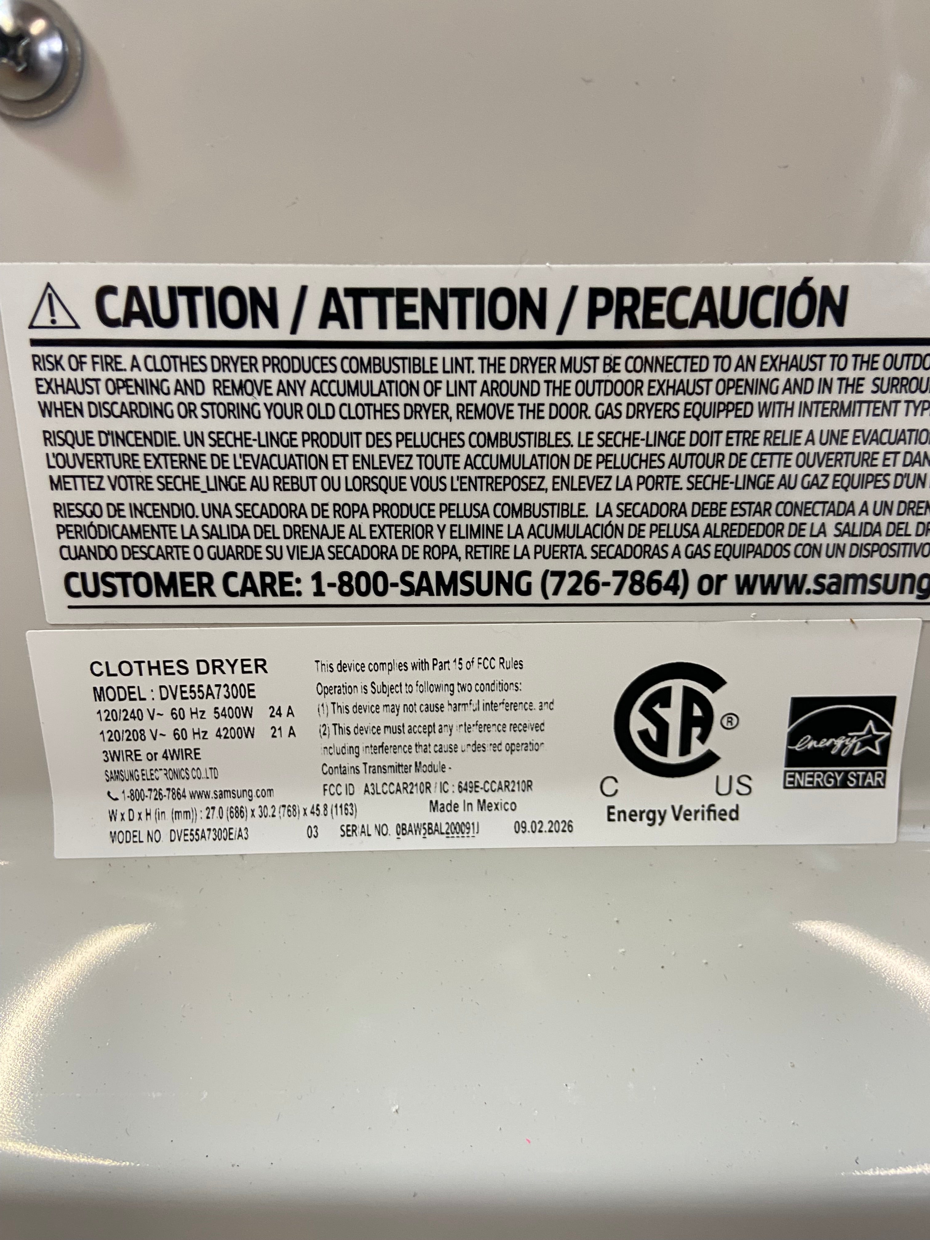Samsung 7.4-cu ft Vented Electric Dryer with Steam Cycle (Ivory)