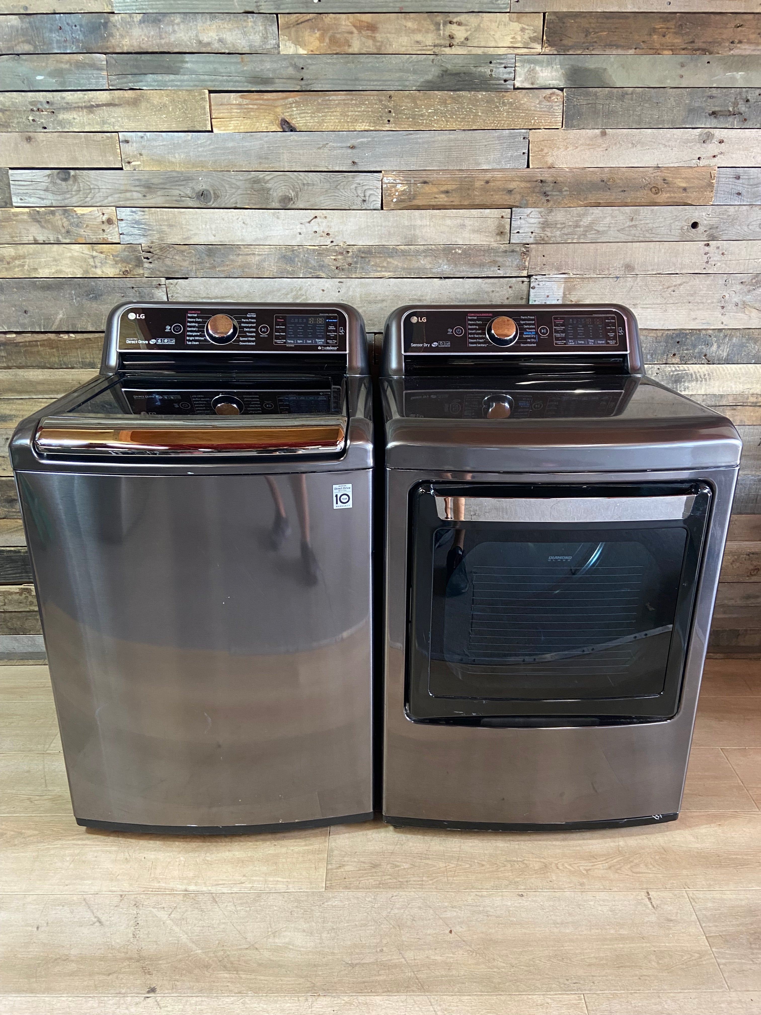 LG Stainless Direct Drive Top Load Set