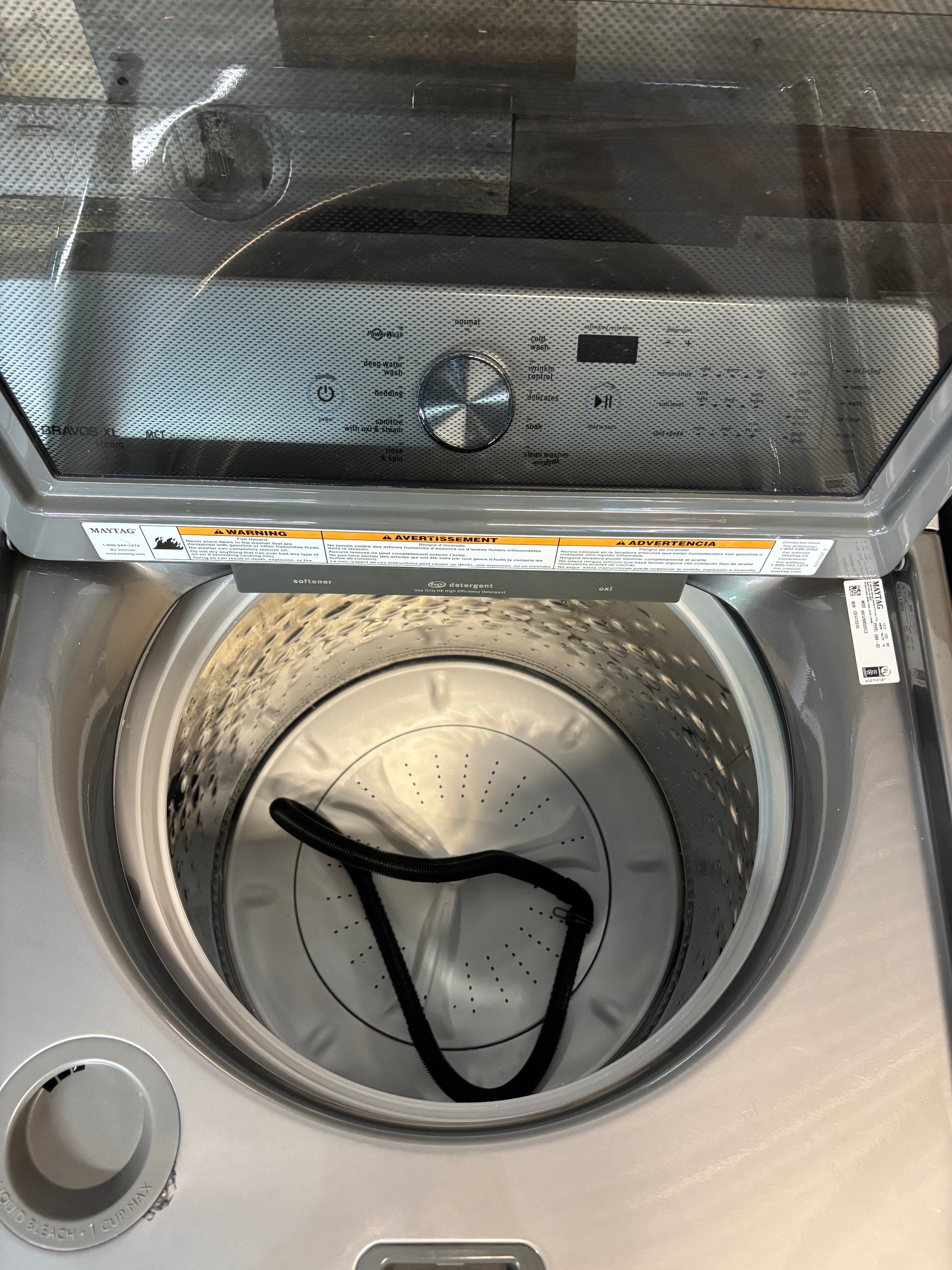 Grey Maytag Bravos XL Direct Drive Top Load Set