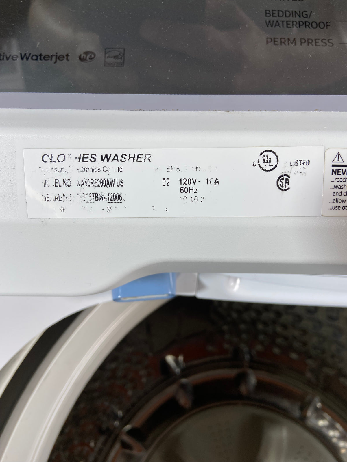 Samsung White 5.0 Cu Ft Top Load Washer