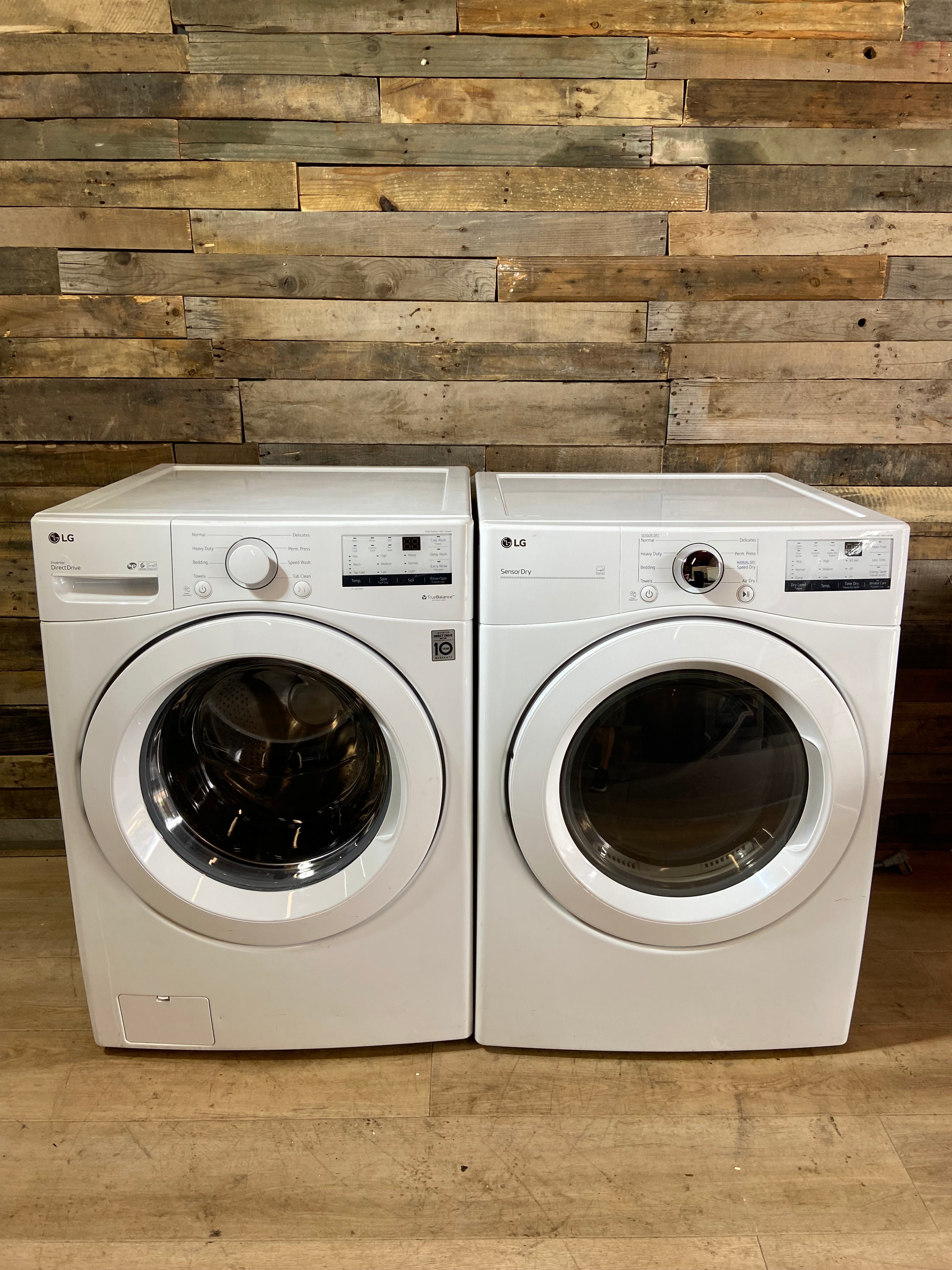 LG White Front Load Washer & Dryer Set