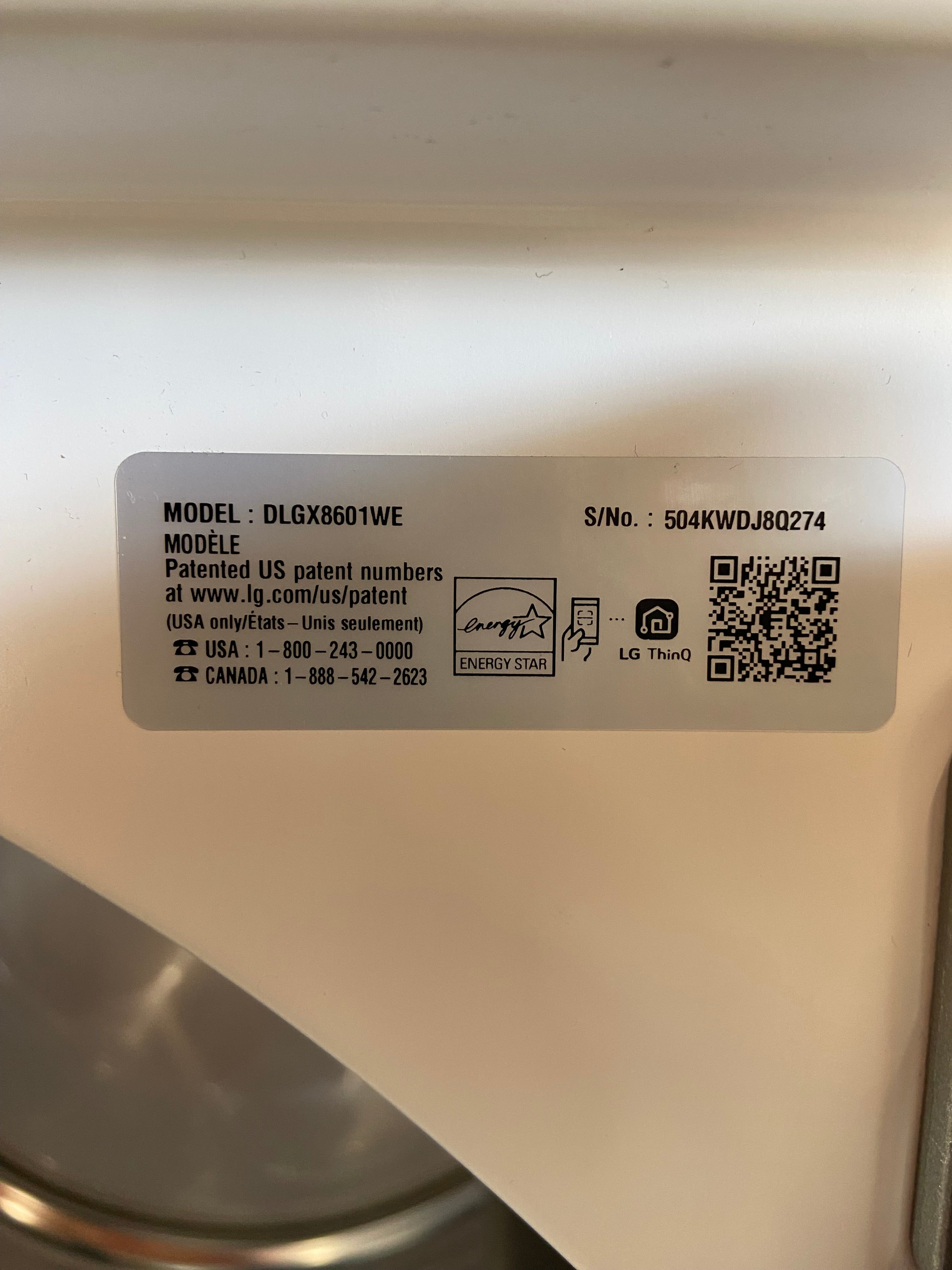 LG WashTower White Smart Laundry Center with ThinQ – 4.5 Cu. Ft. Washer & 7.4 Cu. Ft. Dryer