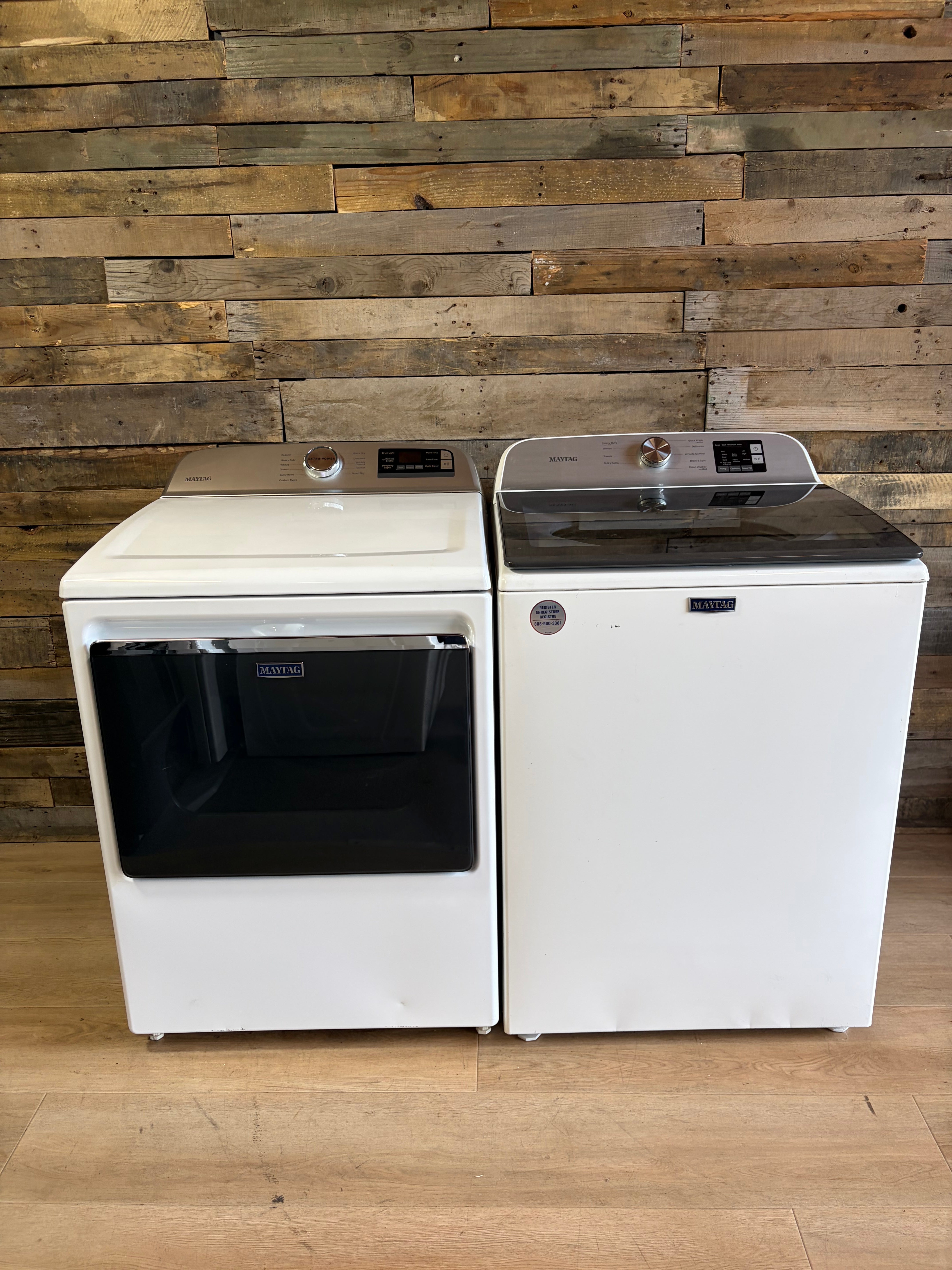Maytag Large Capacity Glass Door Top Load Set