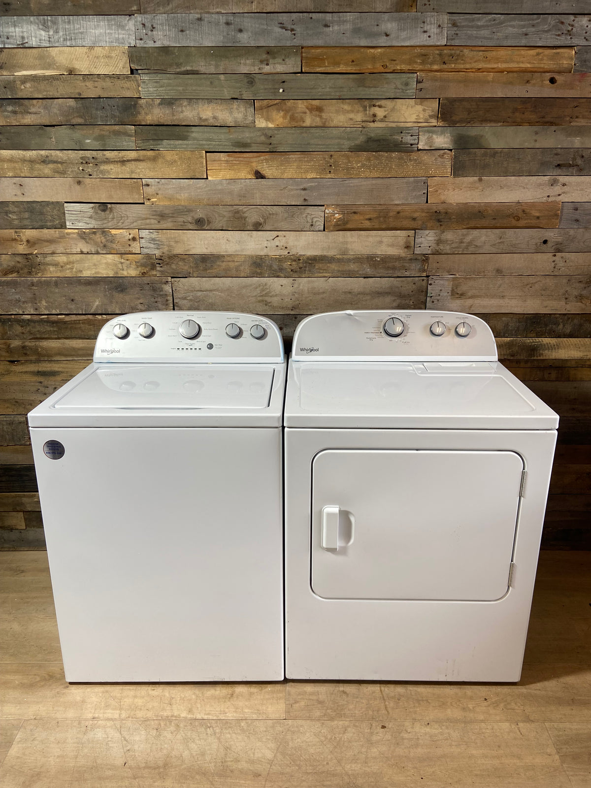 Whirlpool Top Load Grey Panel Washer & Dryer Set