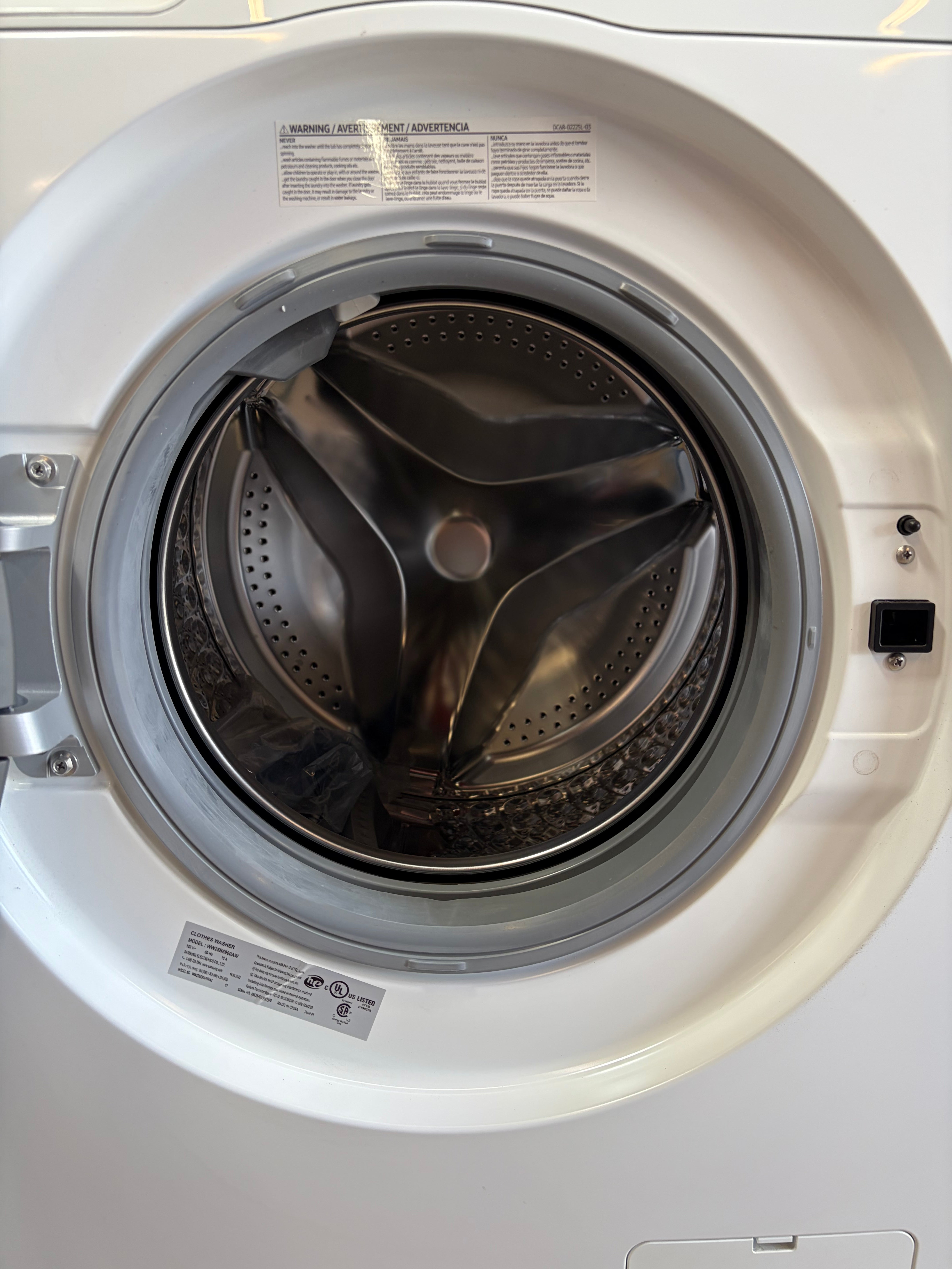 2.5 cu. ft. Compact Front Load Washer and Dryer with AI Smart Dial and Super Speed Wash in White