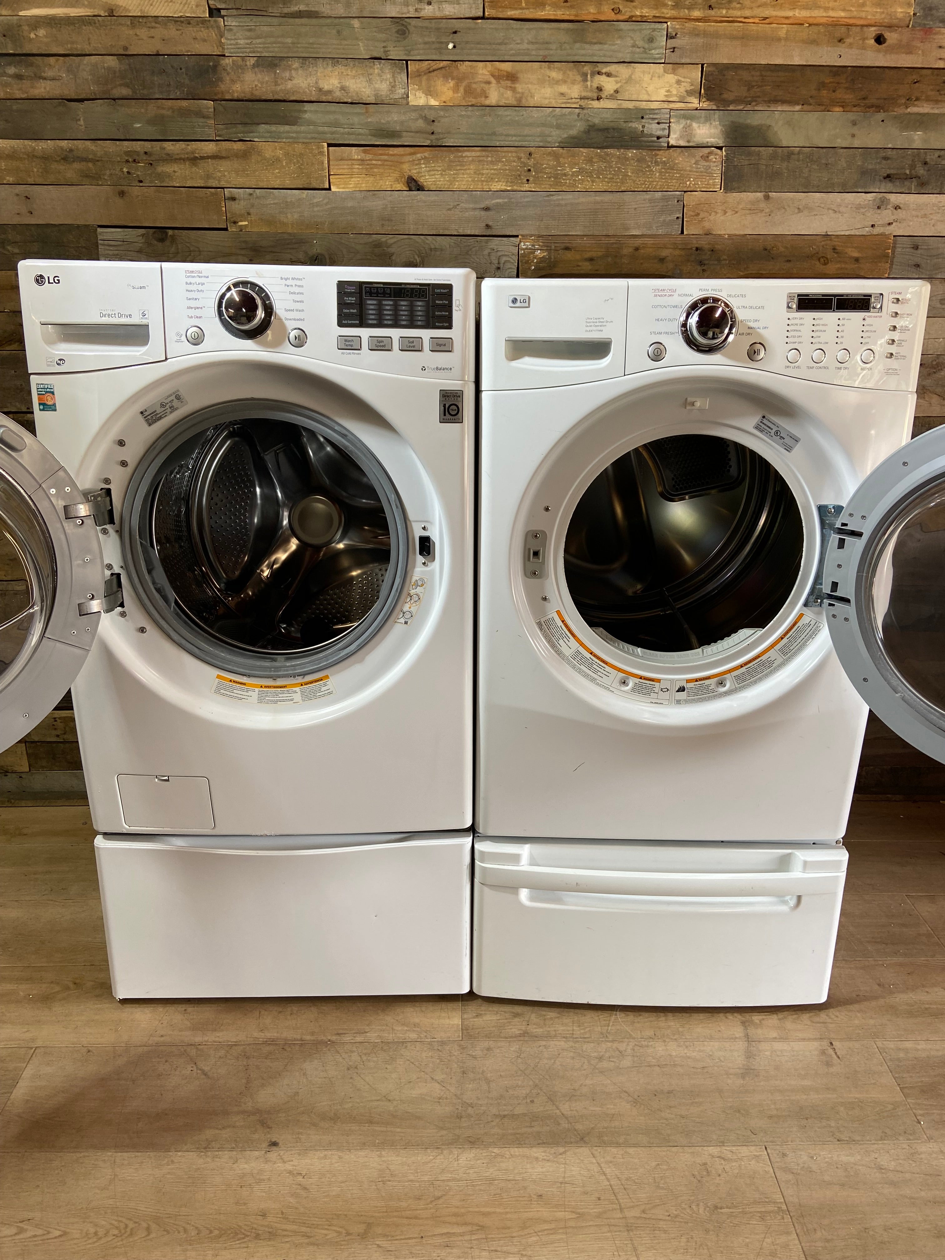LG Front Load Washer & Dryer Set With Pedestals