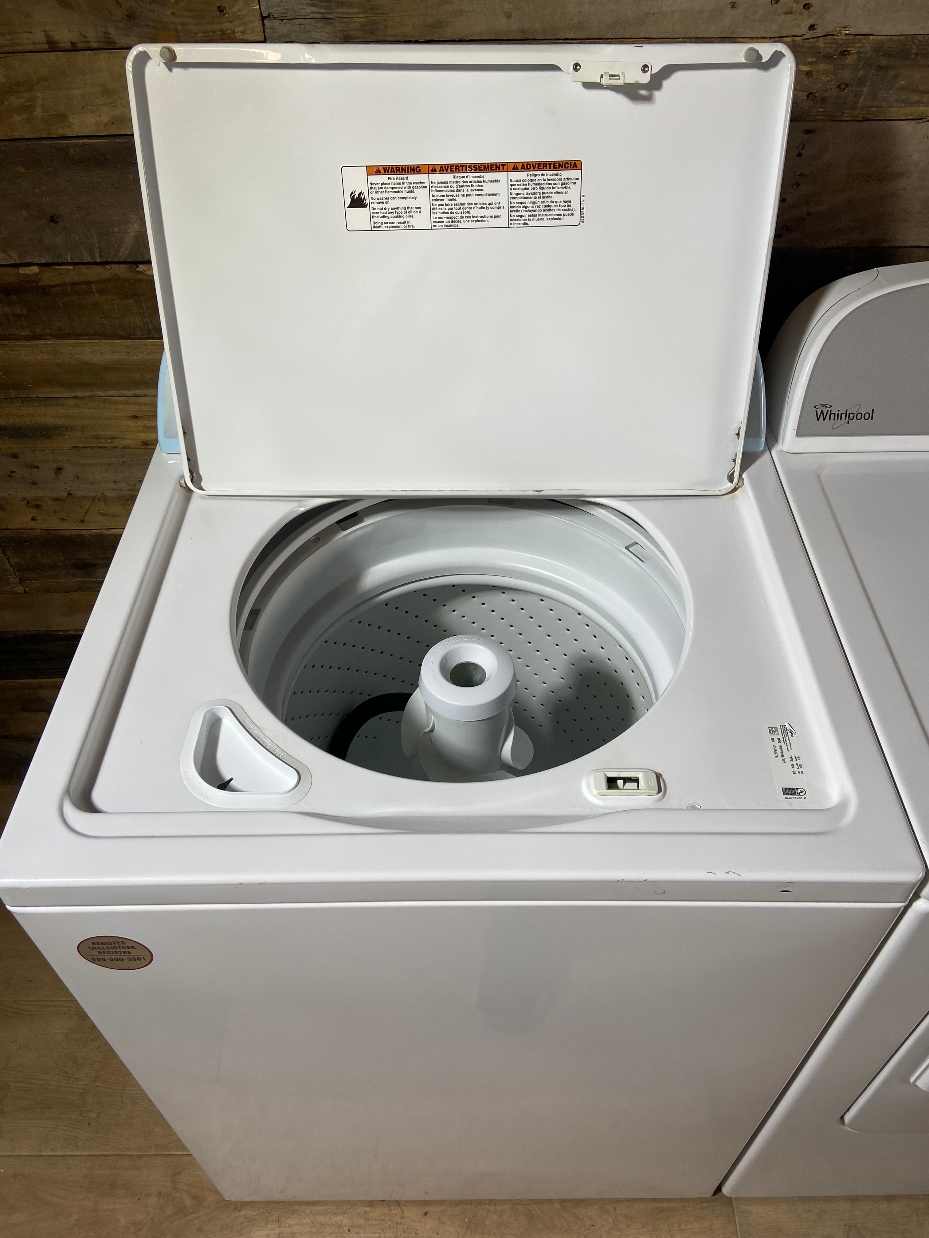 Whirlpool Top Load Grey Face Washer & Dryer Set
