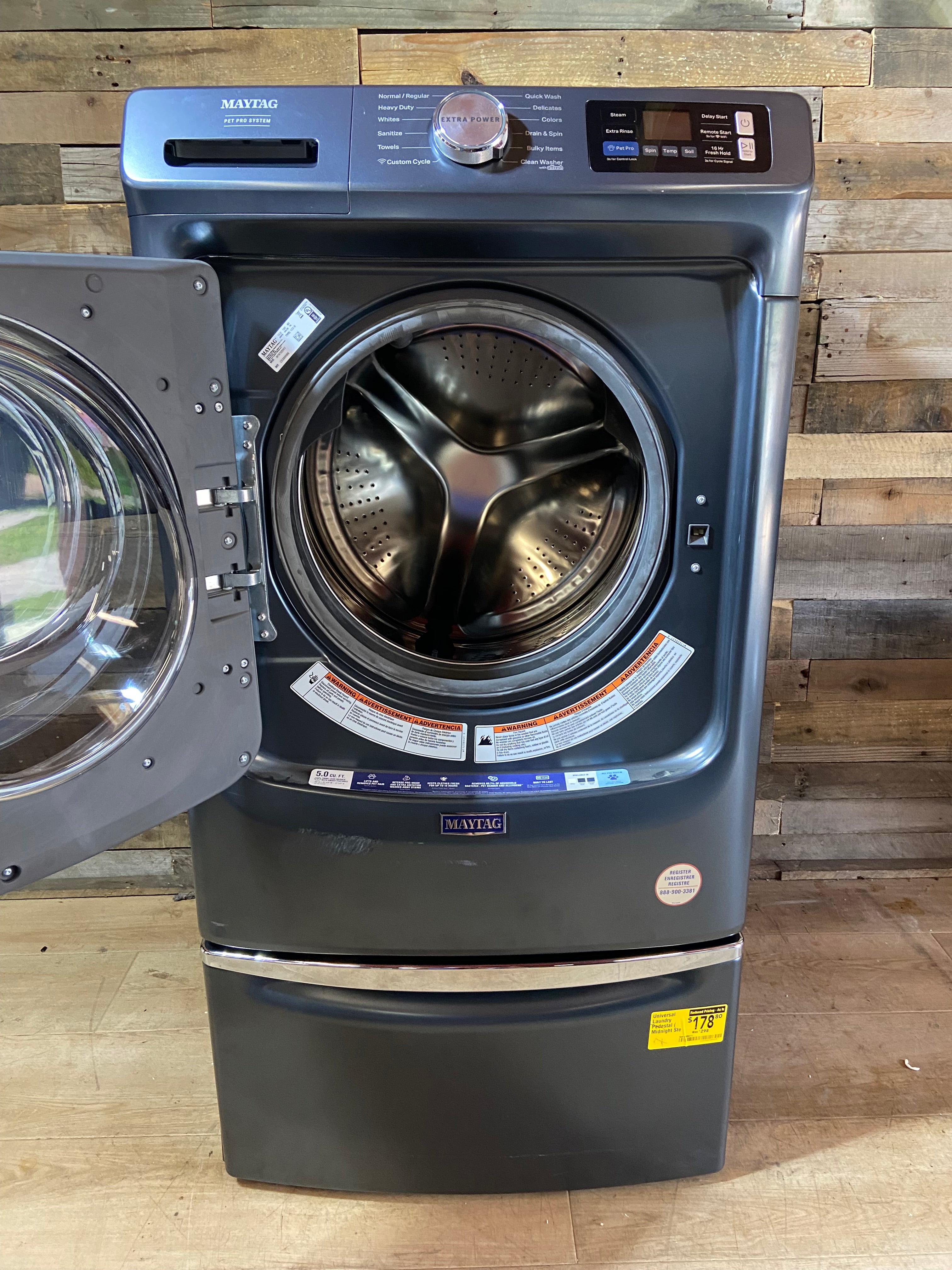Maytag Smart Pet Pro Front Load Washer - 5.0 CU. FT With Pedestal