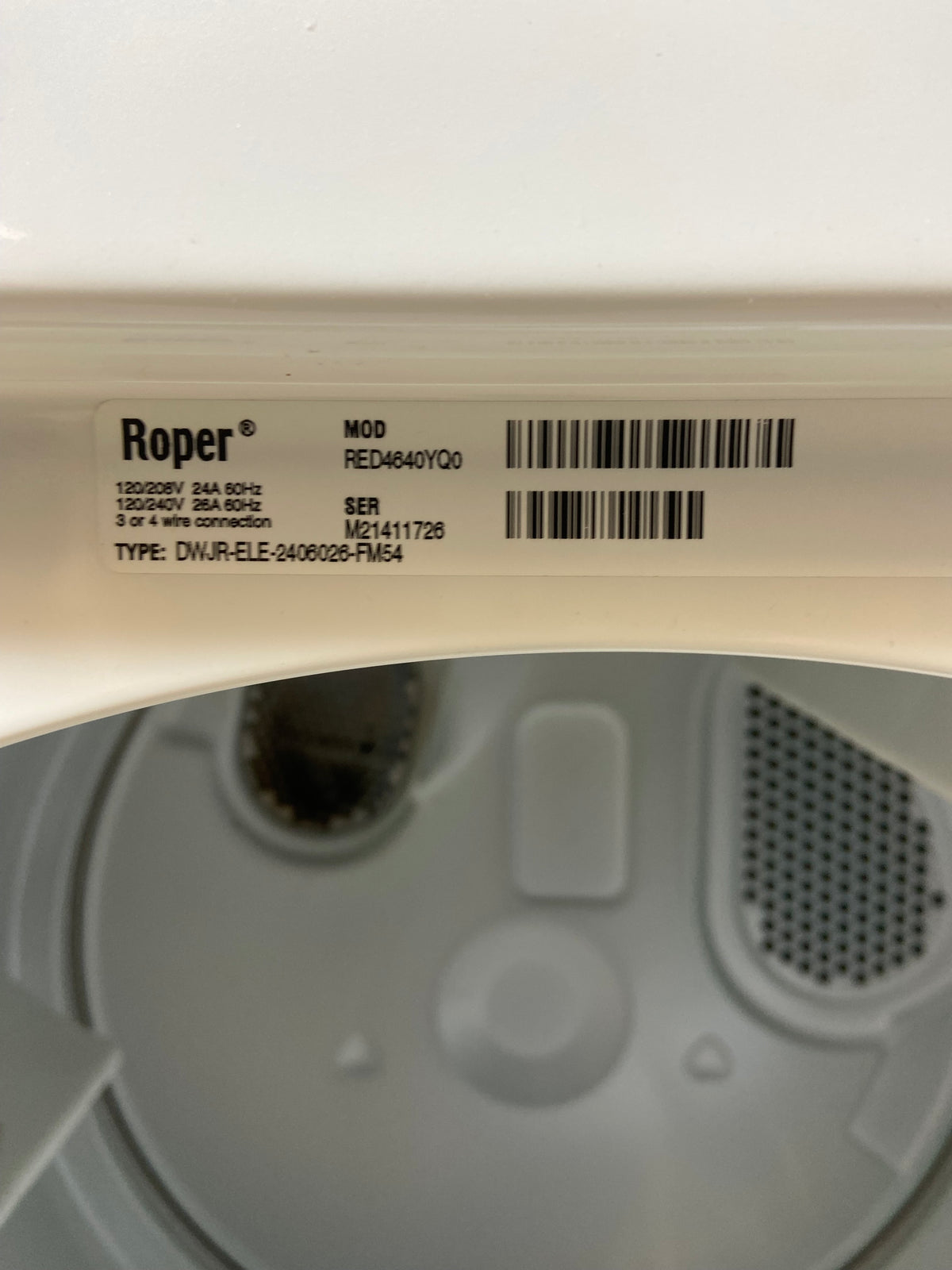 Roper Large Capacity Dryer