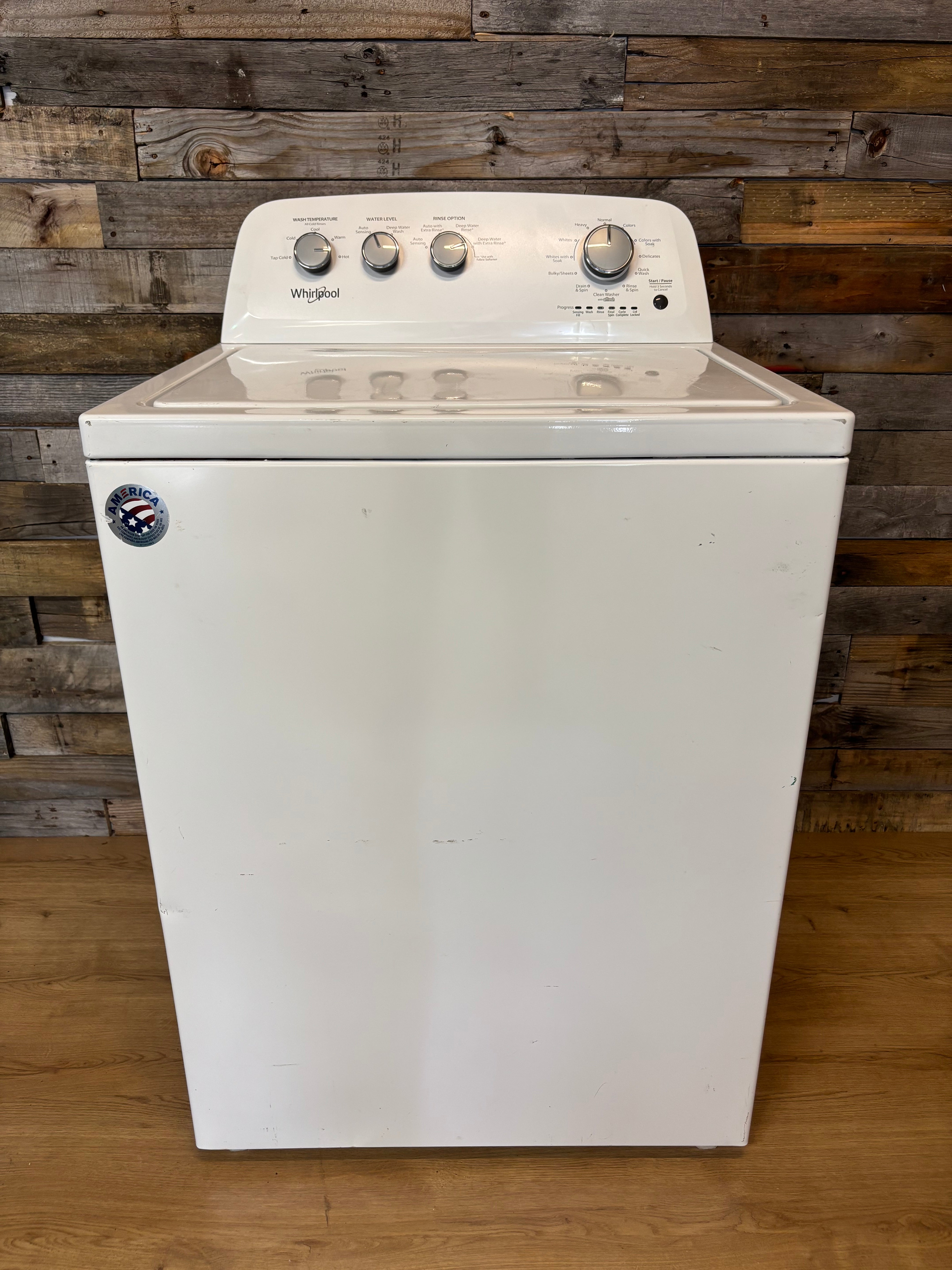 White Face Whirlpool Top Load Washer