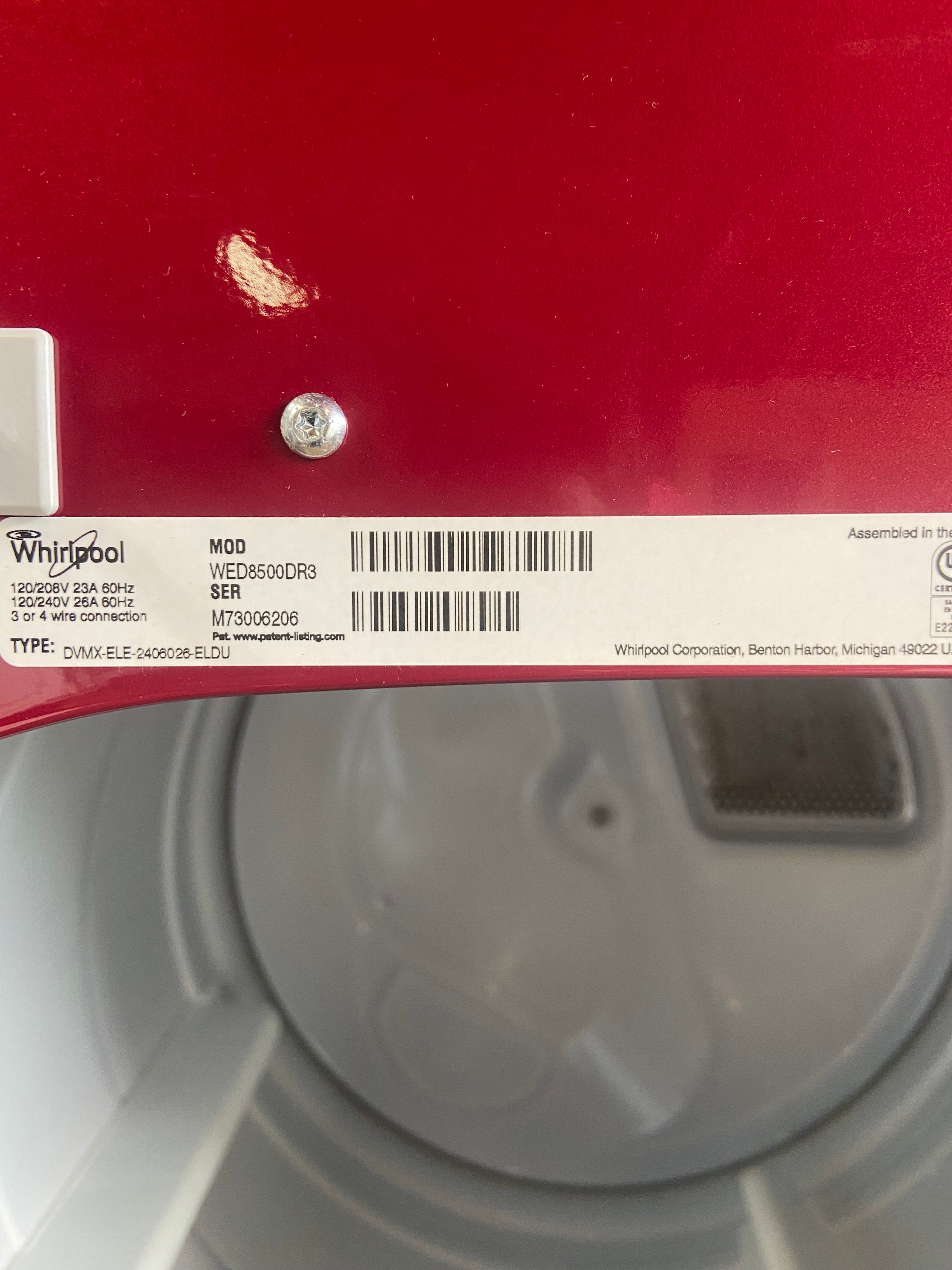 Whirlpool Cabrio Red Top Load Washer & Dryer Set