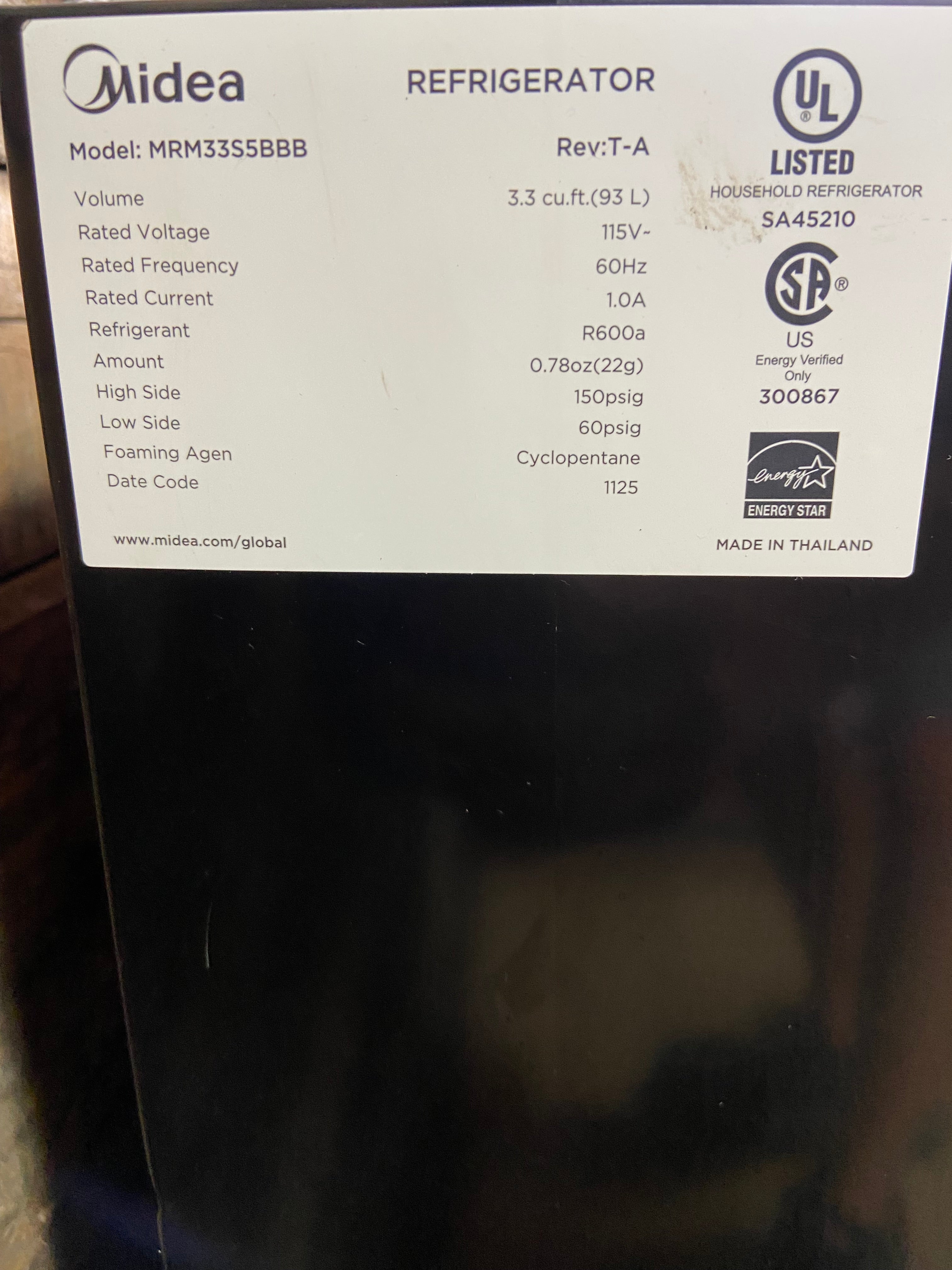 Midea Mini Refrigerator