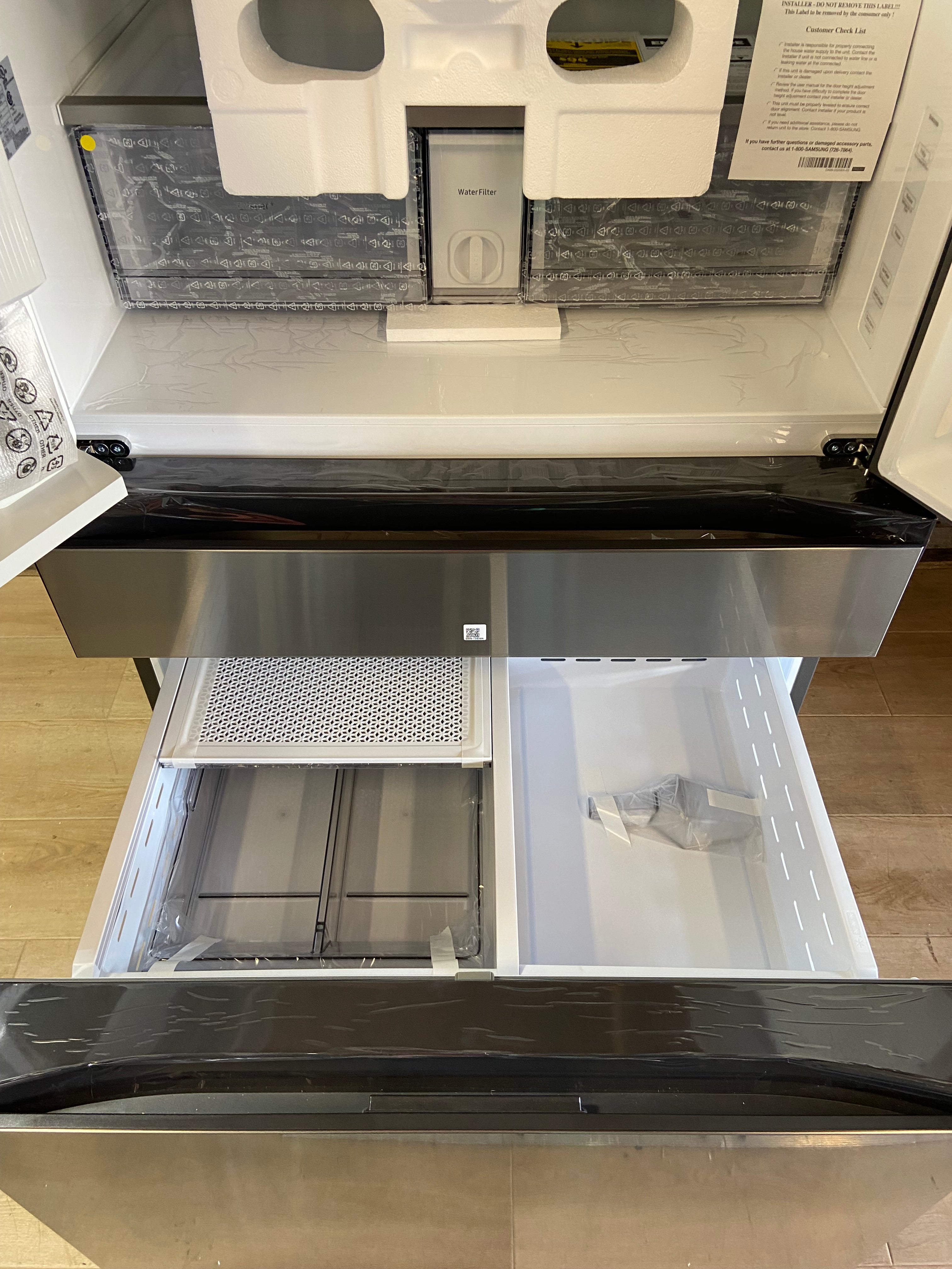 Bespoke 36 in. 29 cu. ft. Standard Depth 4-Door French Door Smart Refrigerator in Stainless Steel with Beverage Center