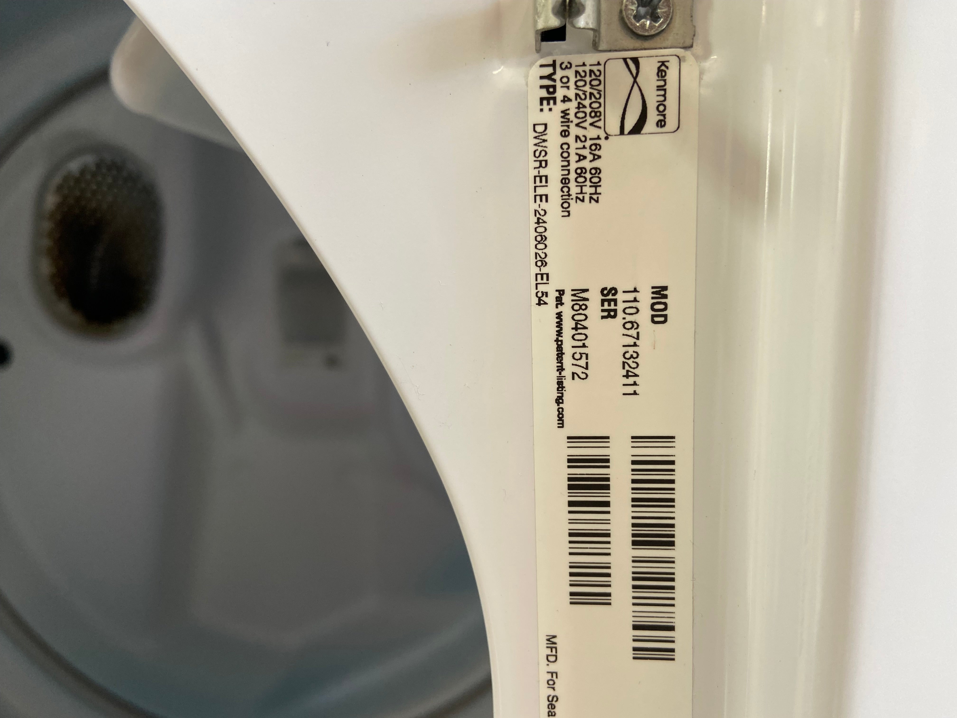 Kenmore Digital Grey Face Dryer