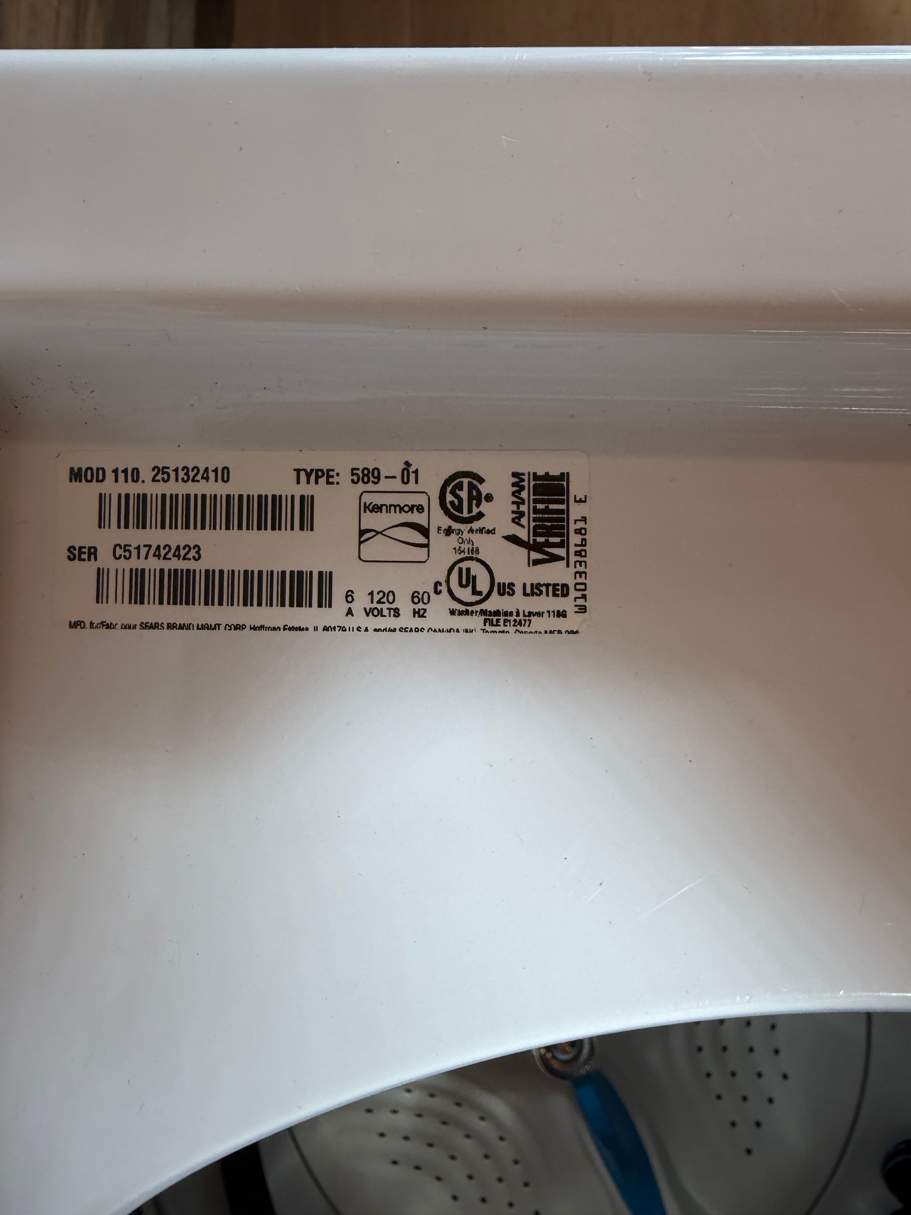 Kenmore Large Capacity Top Load Washer