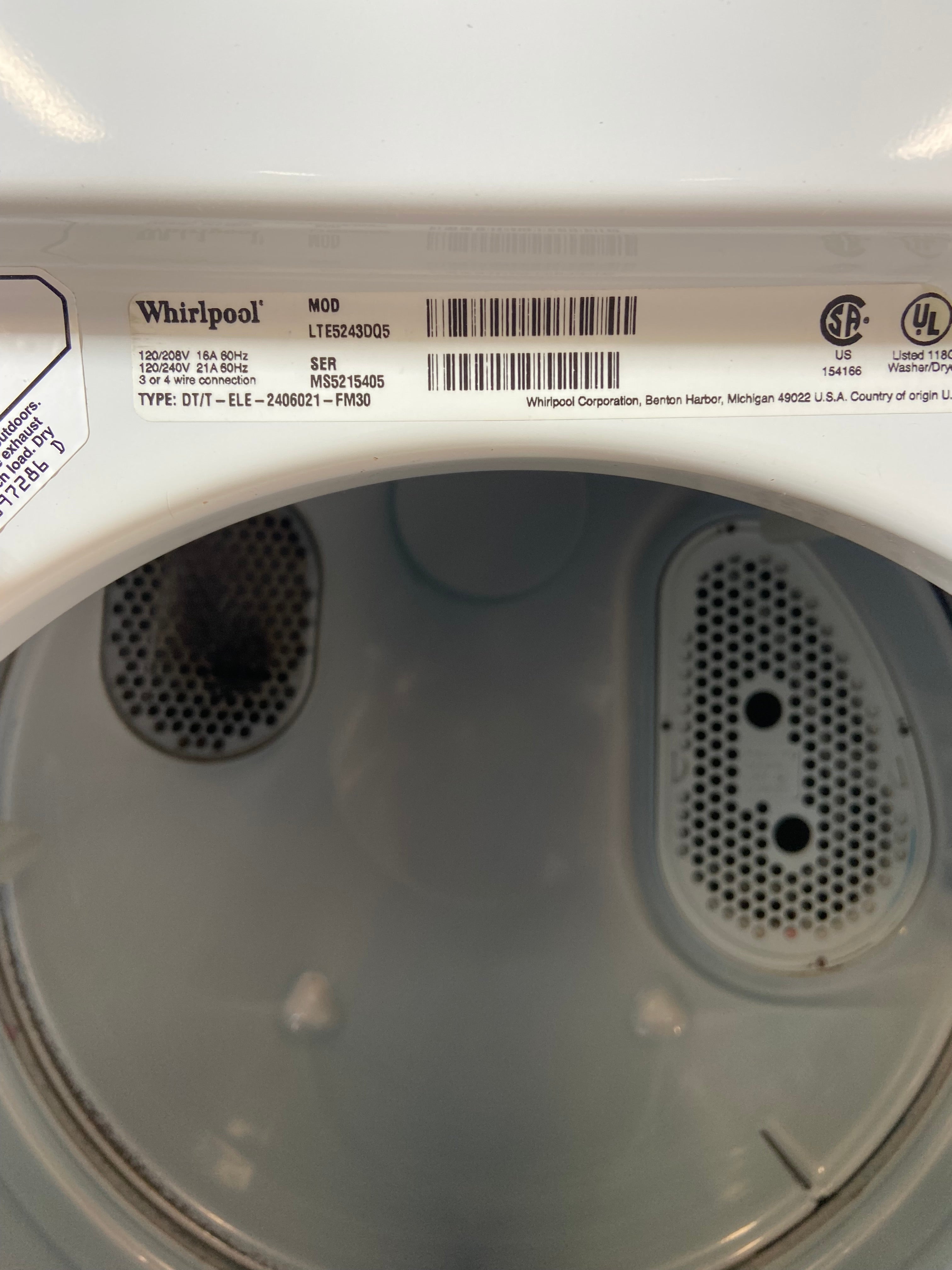 Whirlpool ThinTwin Washer & Dryer Stackable