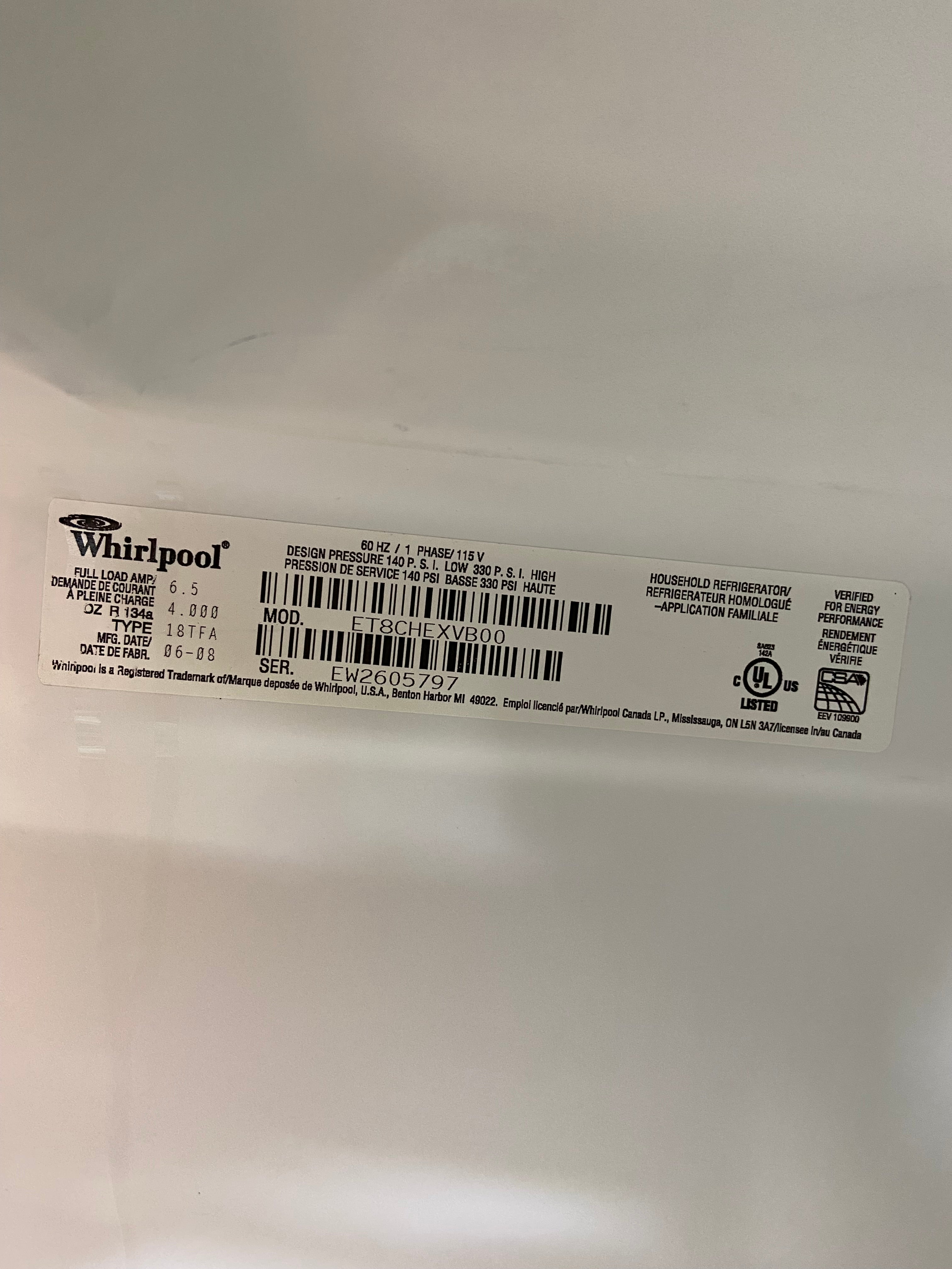 Whirlpool Black Top Bottom Refrigerator