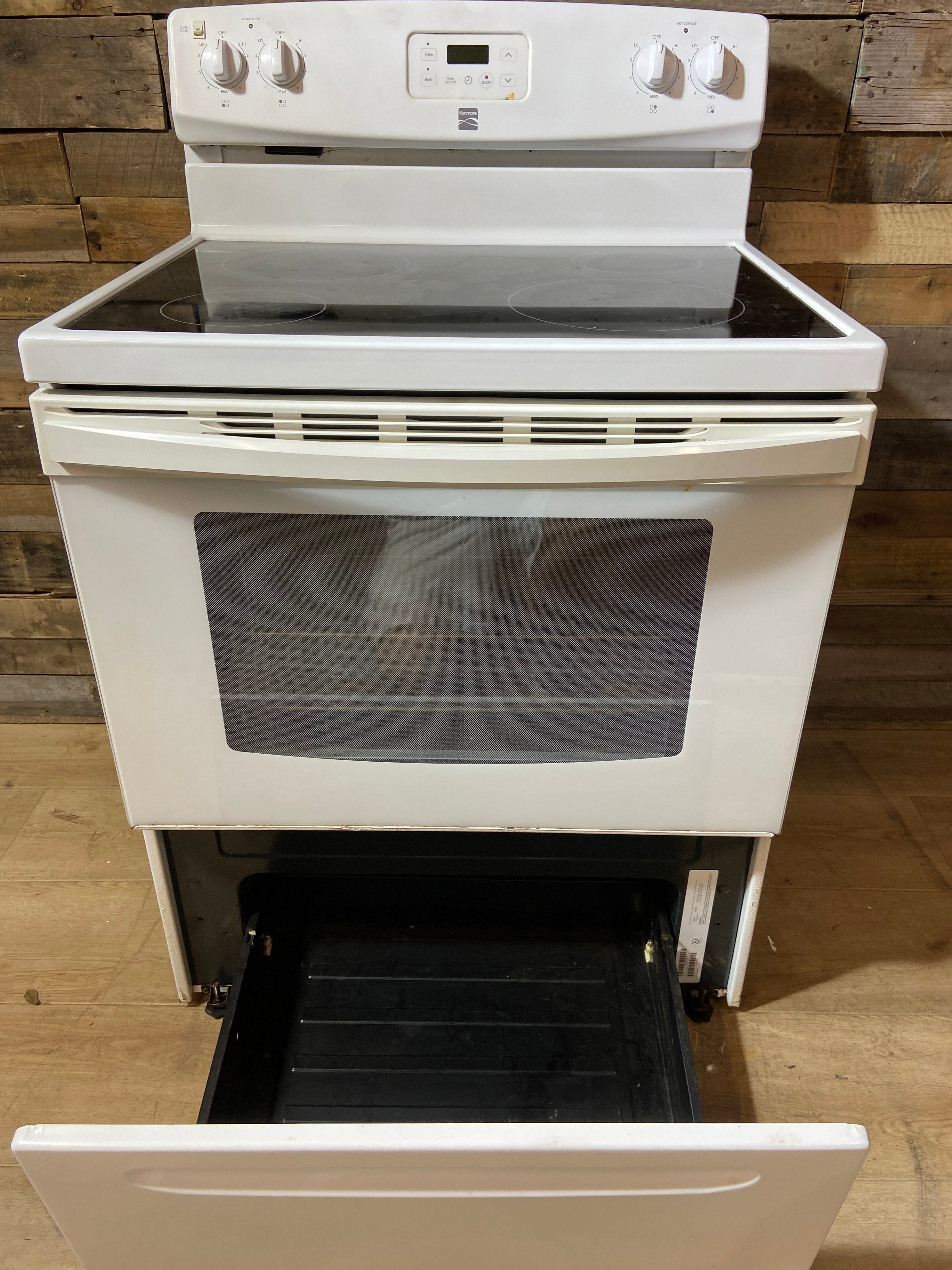 Kenmore White Glass Top Range