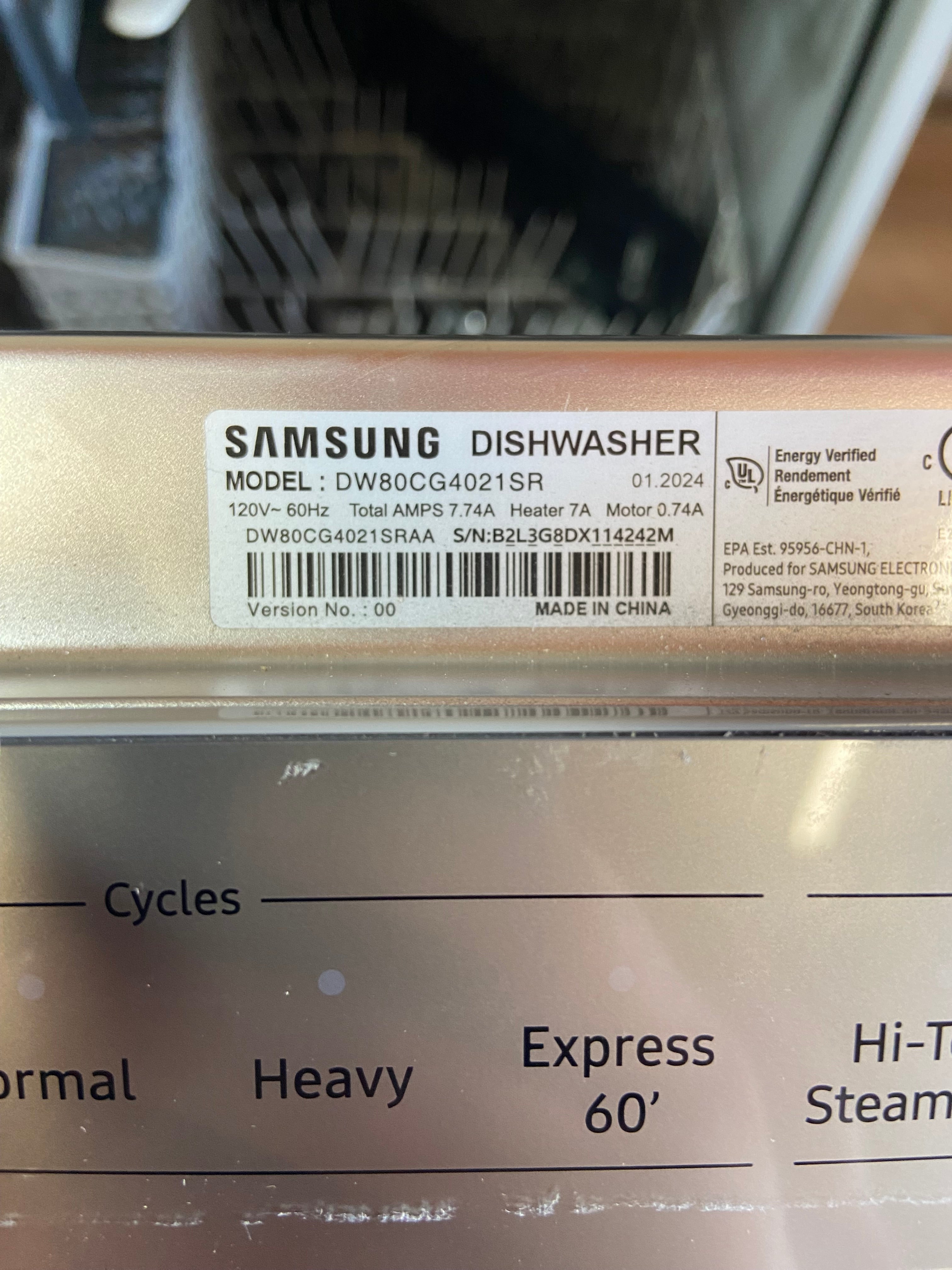 Samsung 24” Stainless Steel Built-In Dishwasher