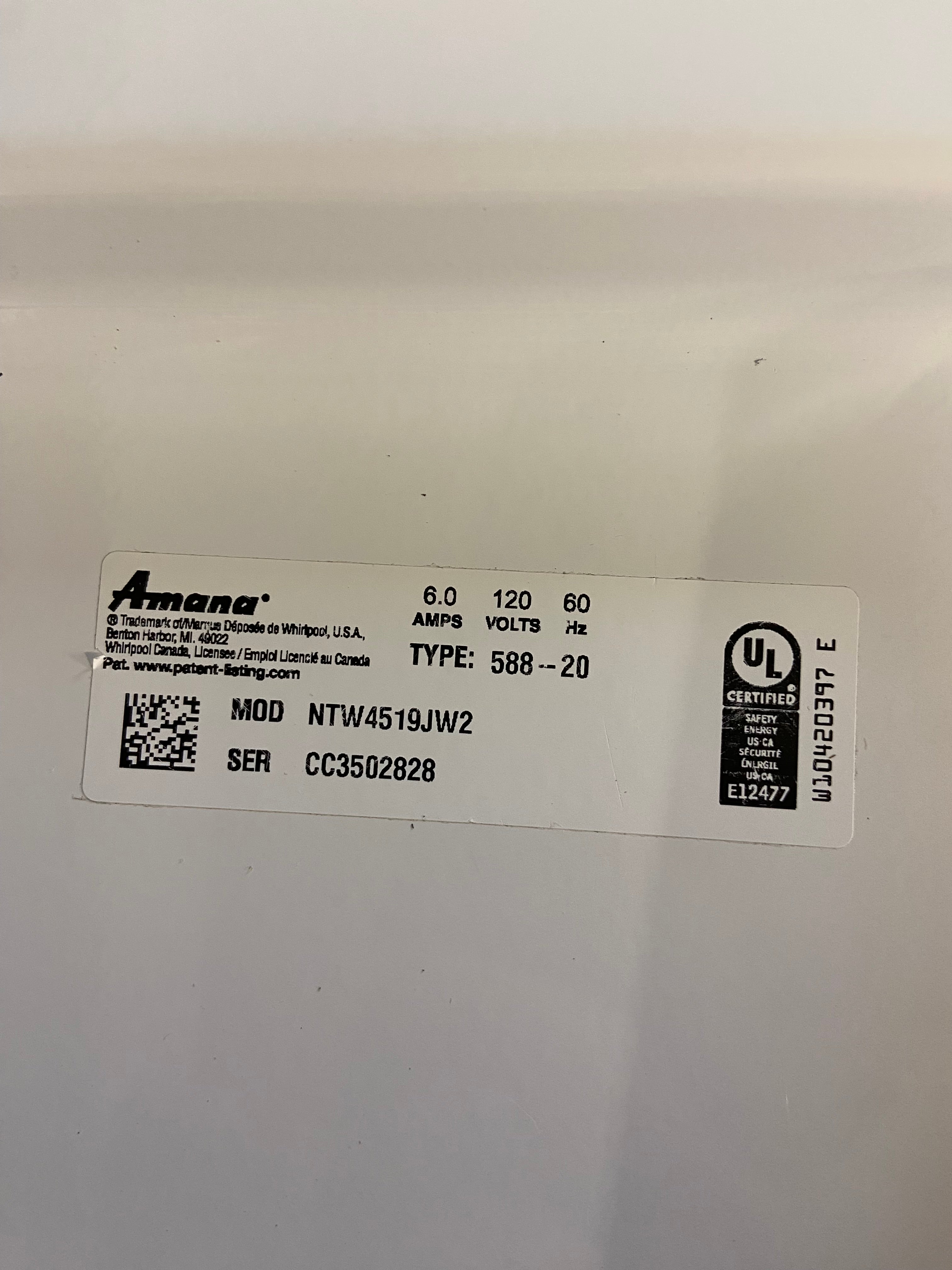 Amana Top load Washer & Dryer Set