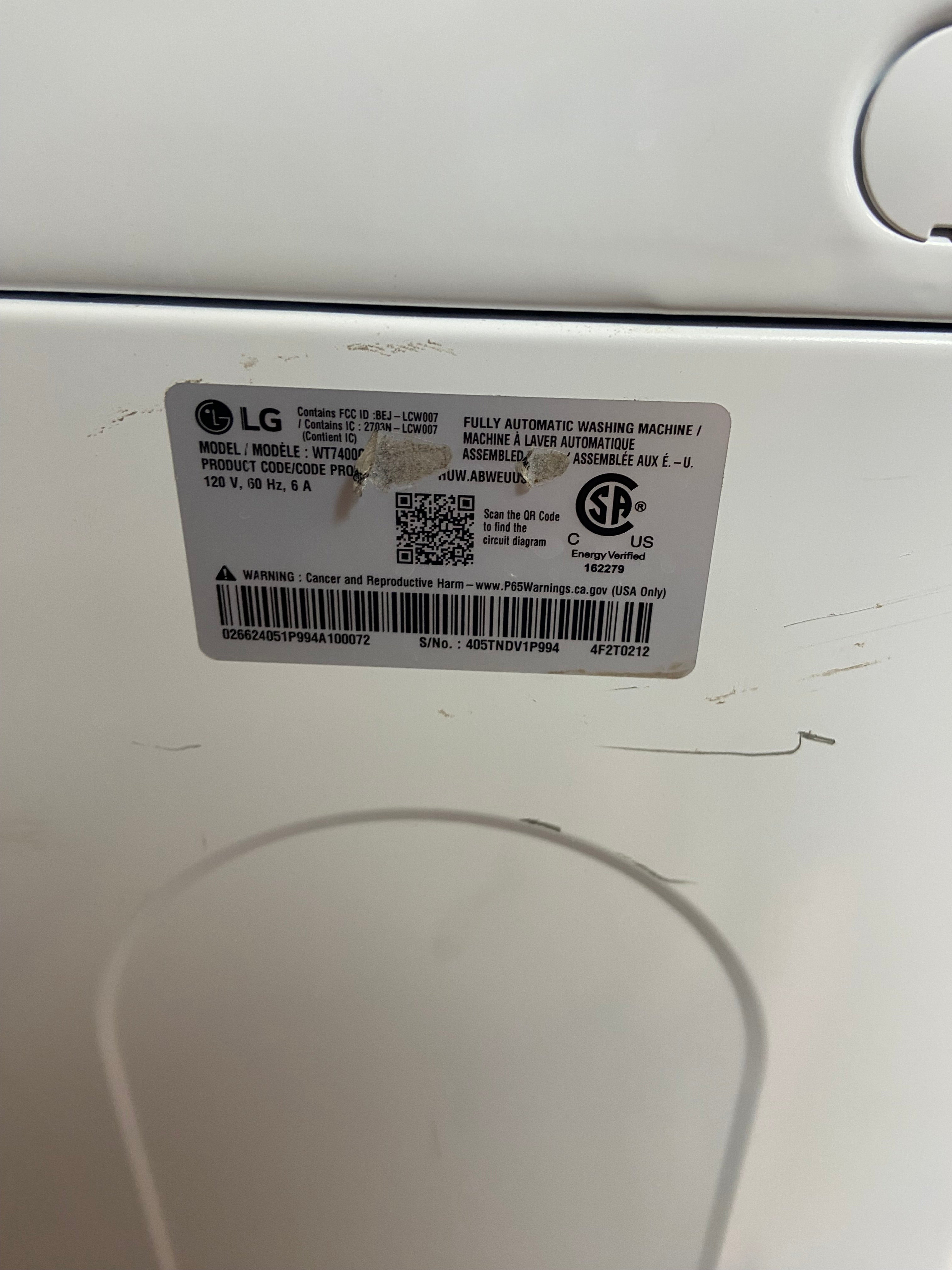 LG Direct Drive Top Load Washer