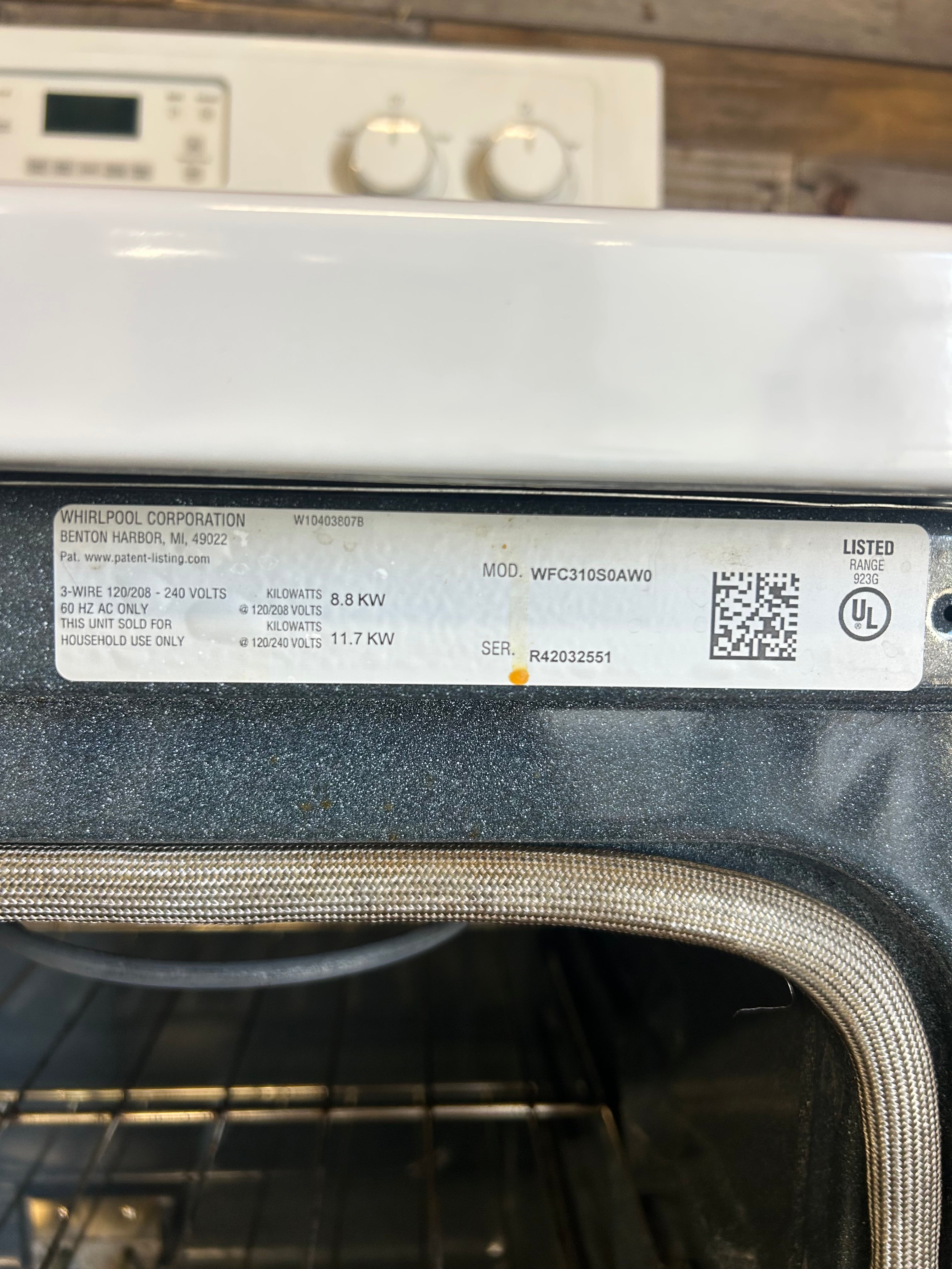 White Whirlpool Coil Top Range