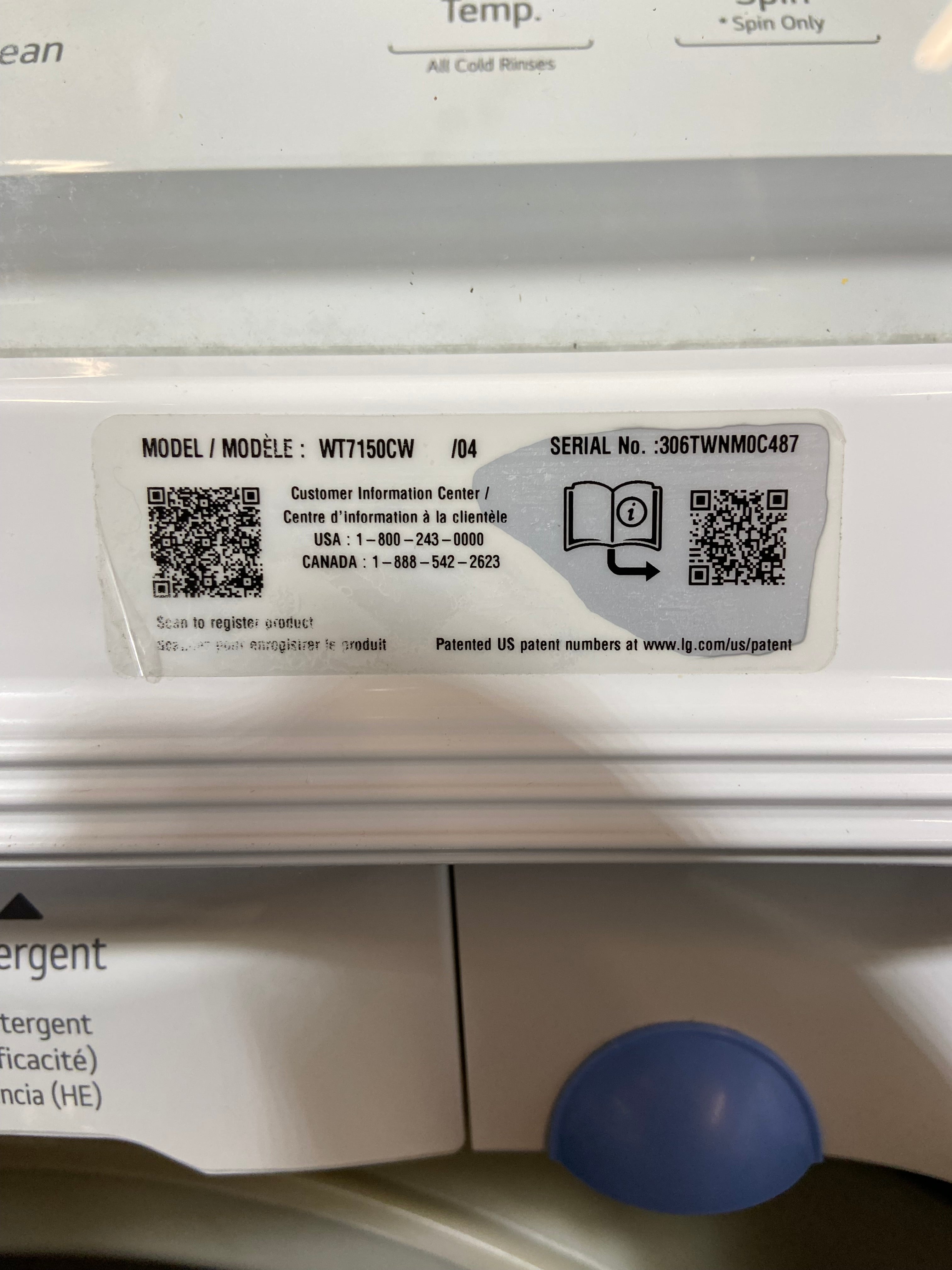 LG Top Load Large Capacity Washer & Dryer Set