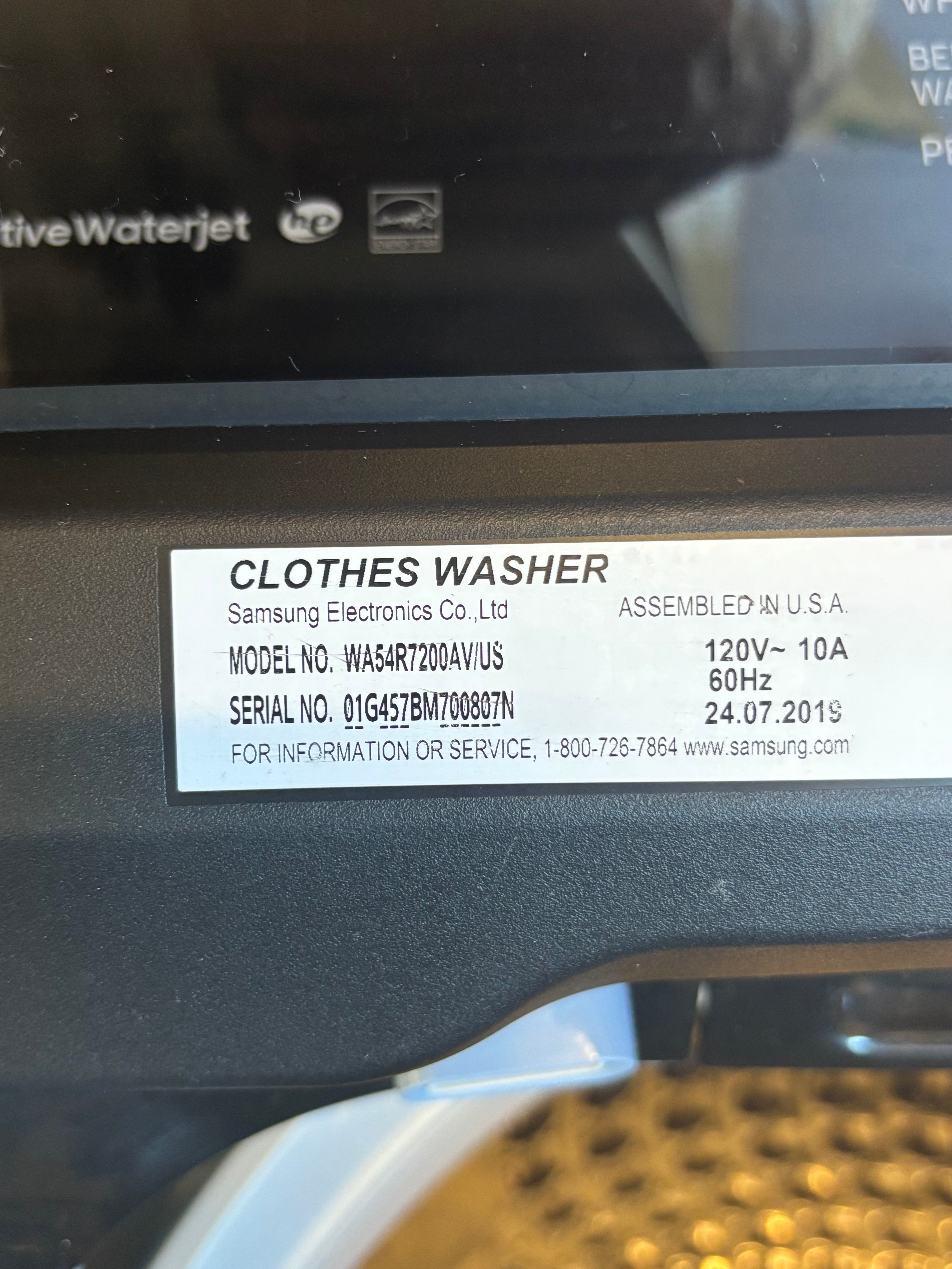 Black Stainless Glass Top Washer