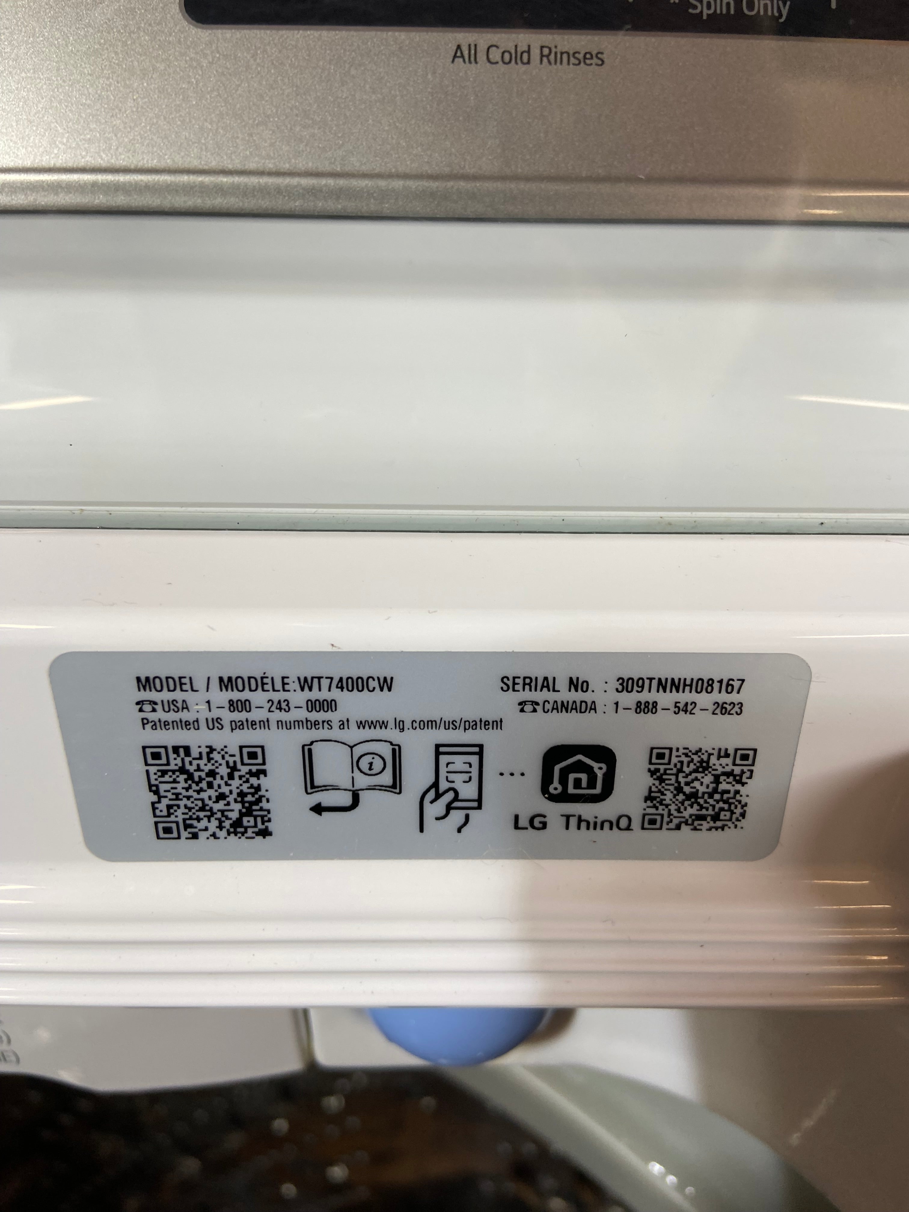 LG Top Load Glass Lid Washer & Dryer Set