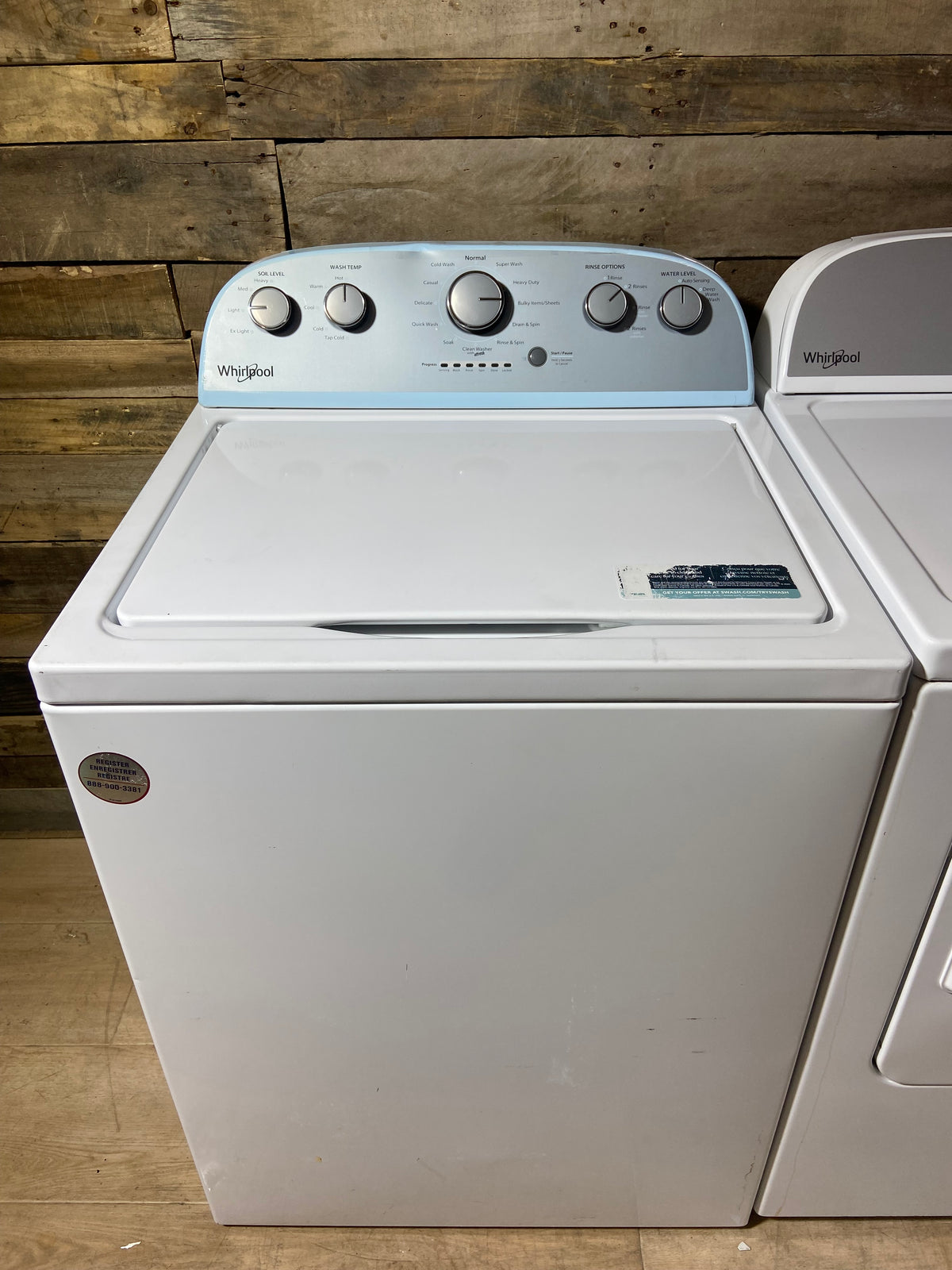 Whirlpool Top Load Grey Panel Washer & Dryer Set