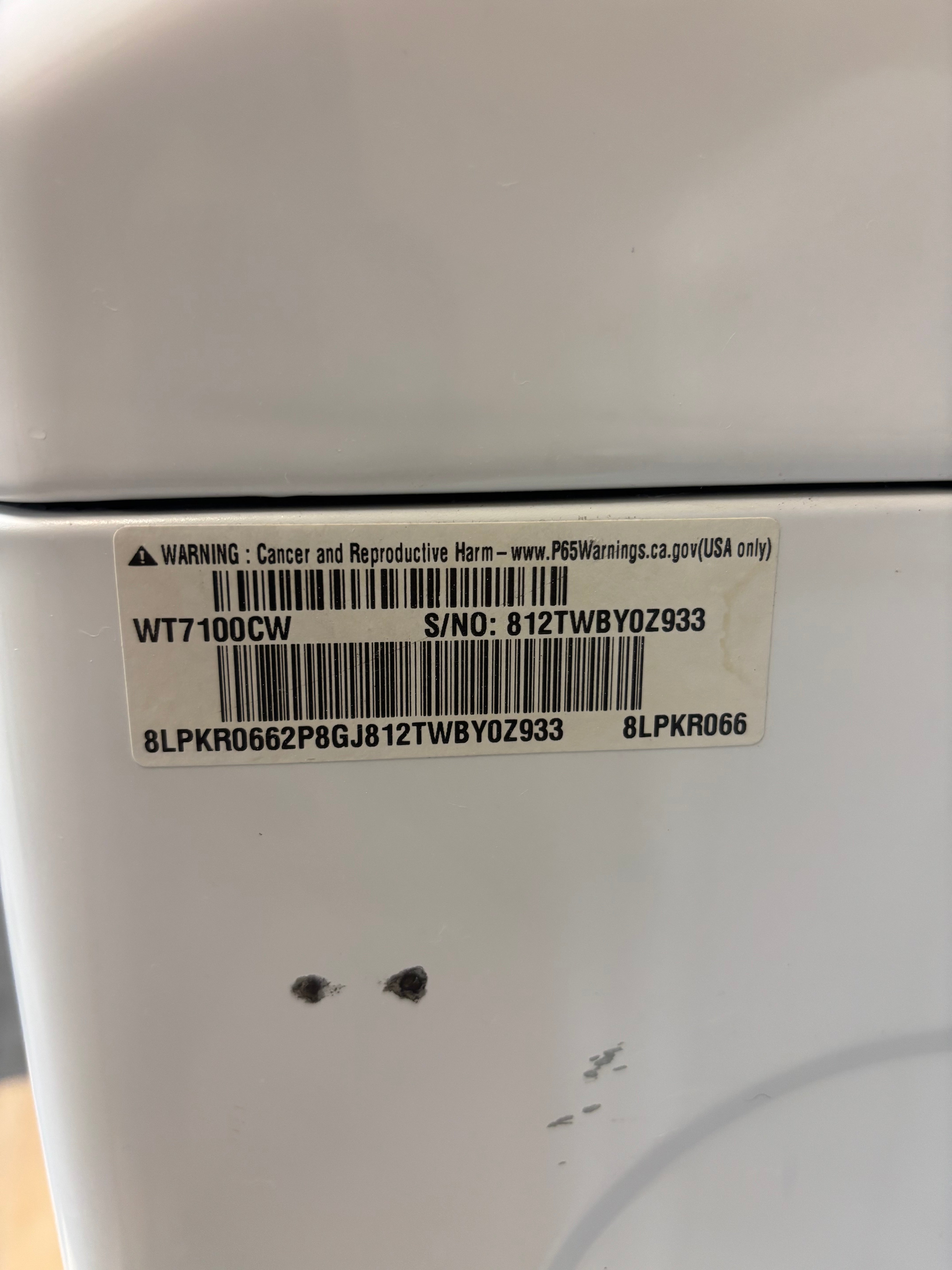 LG Direct Drive Top Load Set
