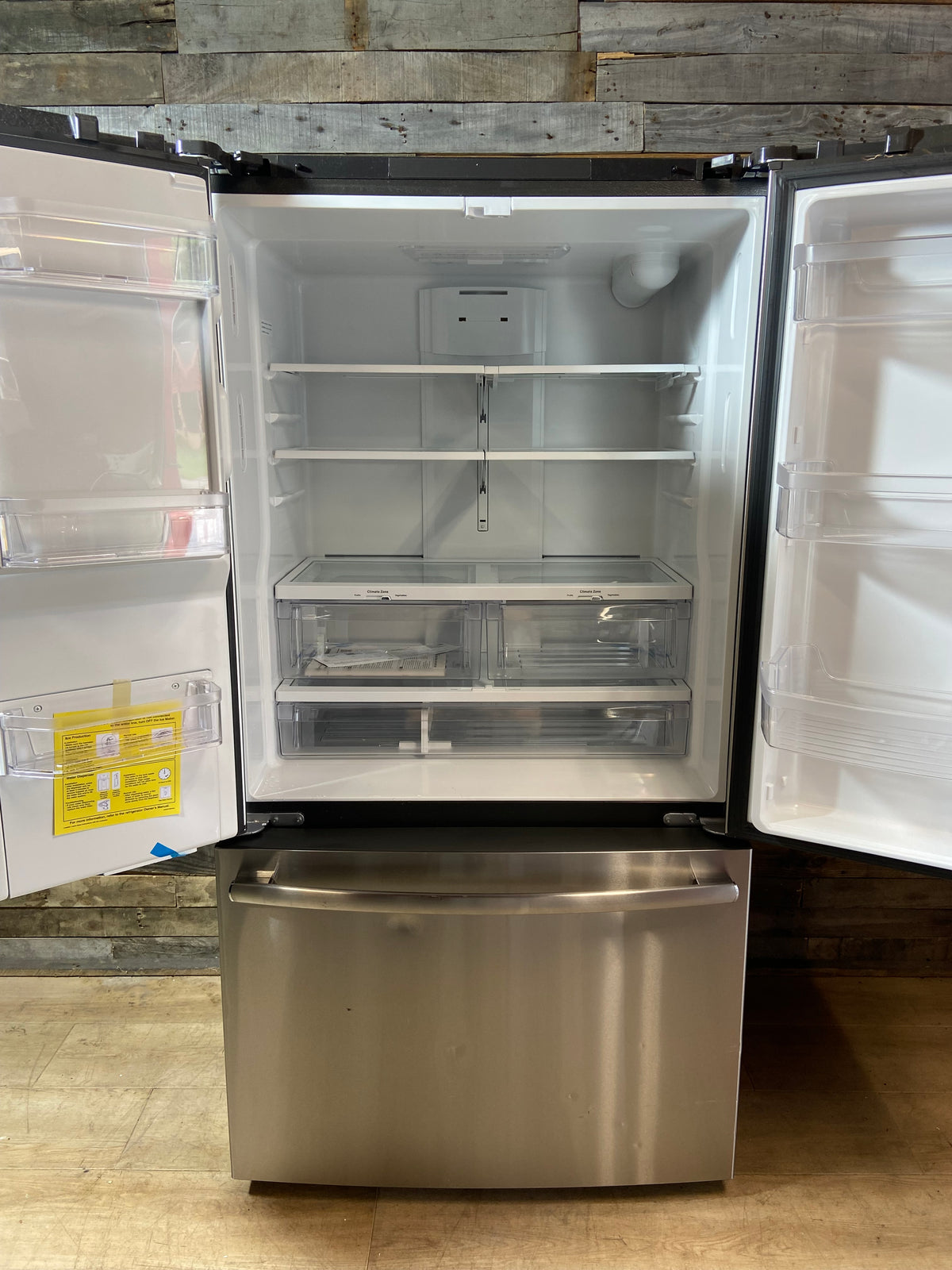 GE Counter-Depth 20.6-cu ft 3 -Door 36-in Wide French Door Refrigerator with Ice Maker
